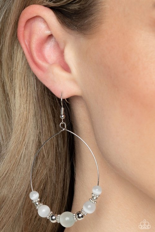 CATS EYE CHARISMA WHITE-EARRINGS