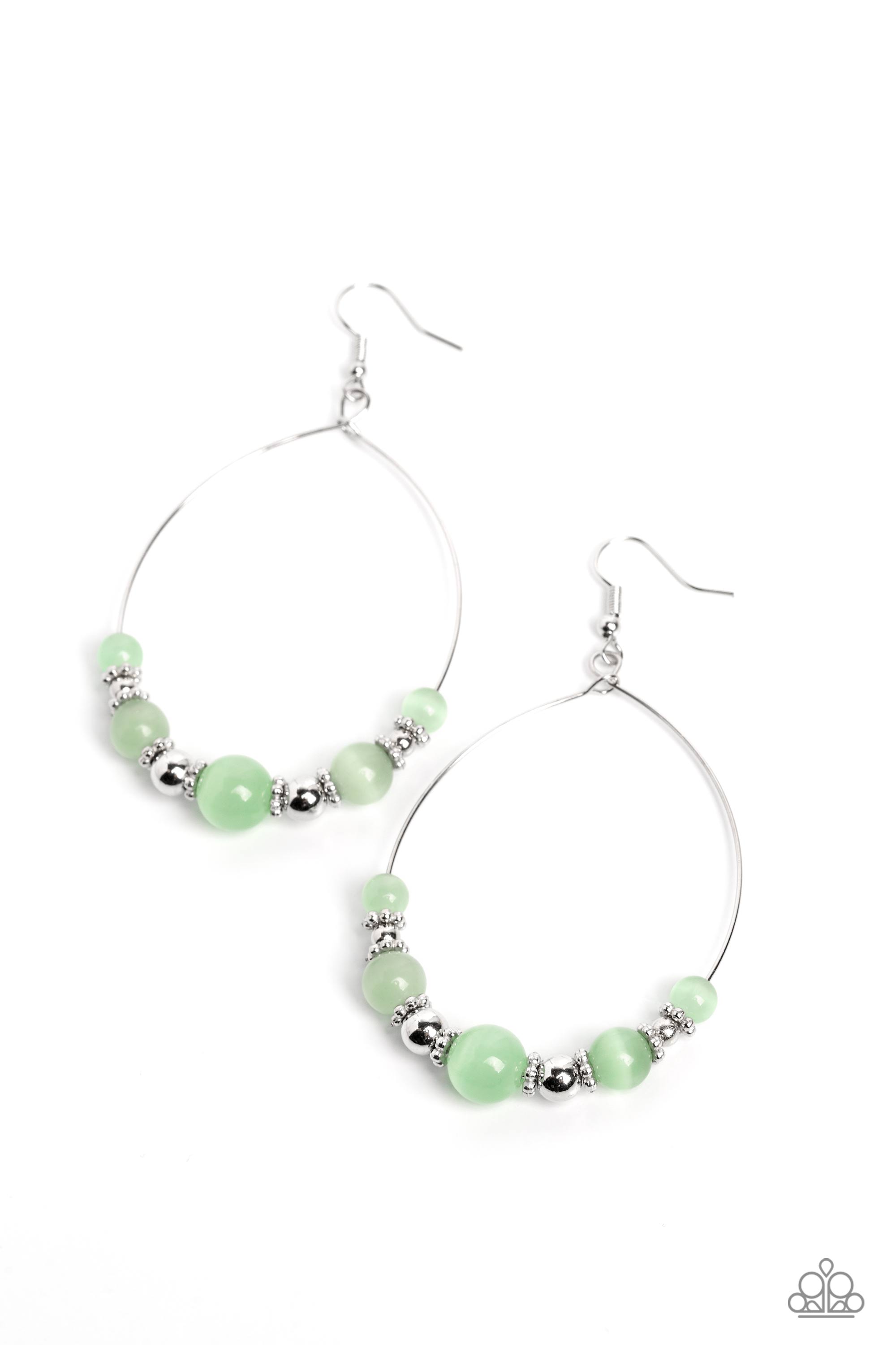 CATS EYE CHARISMA GREEN-EARRINGS