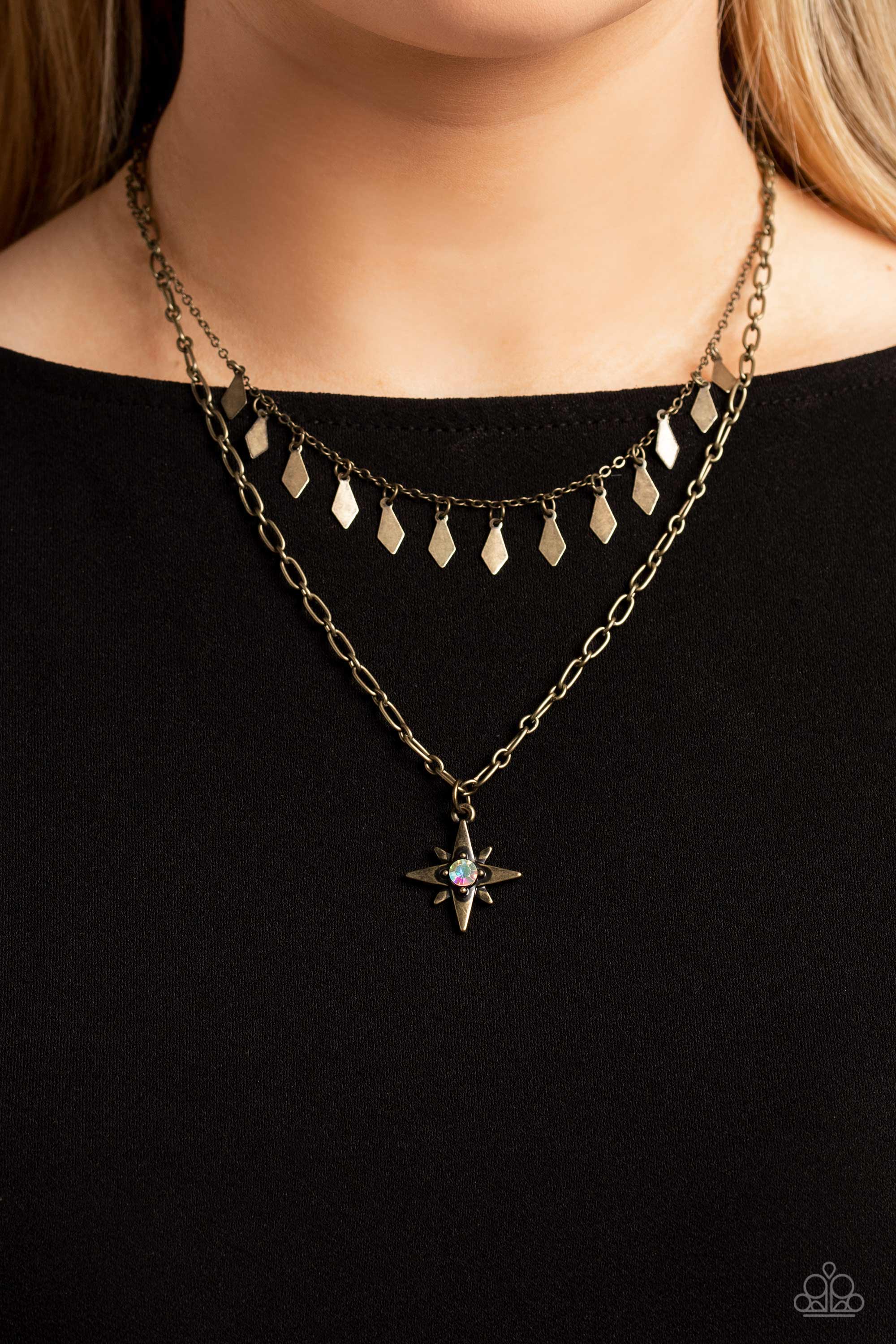 THE SECOND STAR TO THE LIGHT BRASS-NECKLACE