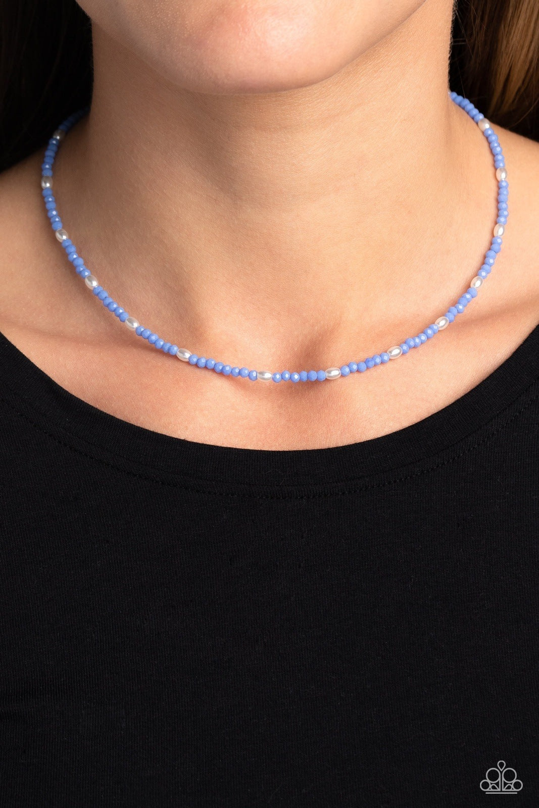 BEADED BLITZ BLUE-NECKLACE