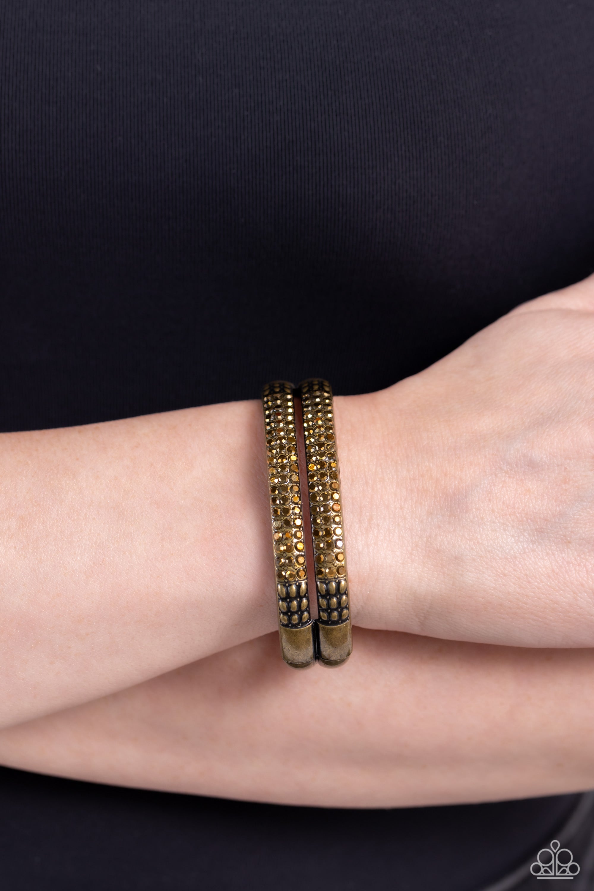 STACKED UP BRASS-BRACELET