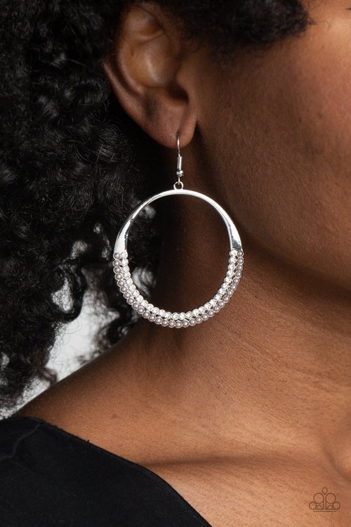 MATERIAL PEARL SILVER-EARRINGS