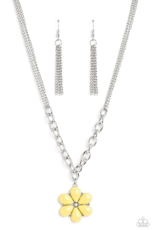 DAZZLING DAHLIA YELLOW-NECKLACE