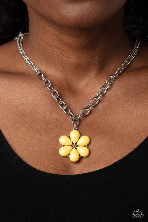 DAZZLING DAHLIA YELLOW-NECKLACE