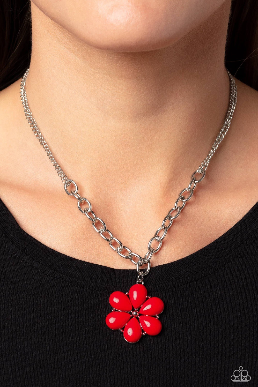 DAZZLING DAHLIA RED-NECKLACE