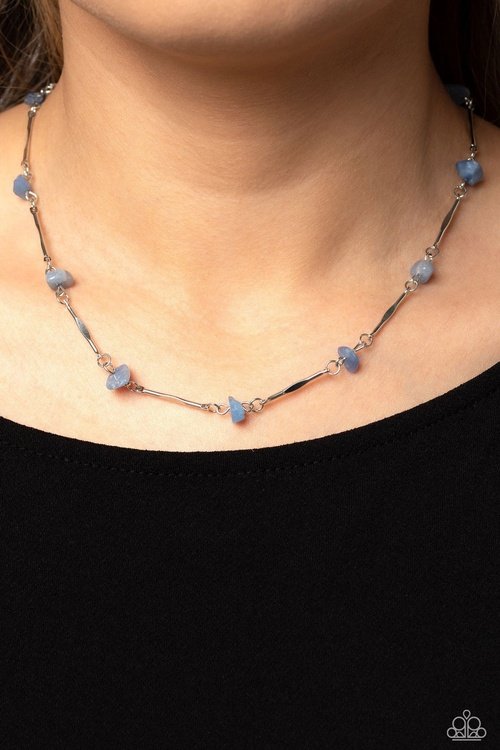 CHISELED CONSTRUCTION BLUE-NECKLACE