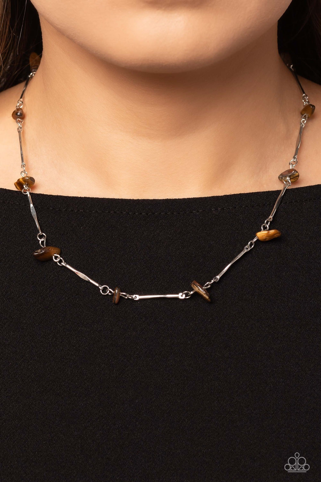 CHISELED CONSTRUCTION BROWN-NECKLACE