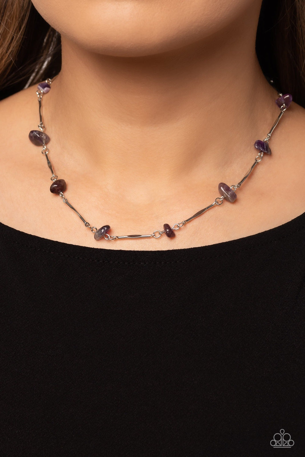 CHISELED CONSTRUCTION PURPLE-NECKLACE