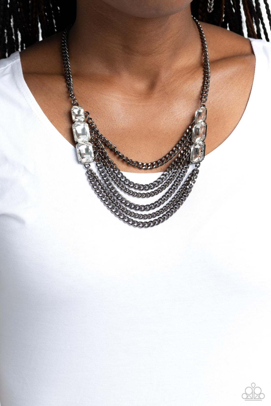 COME CHAIN OR SHINE BLACK-NECKLACE