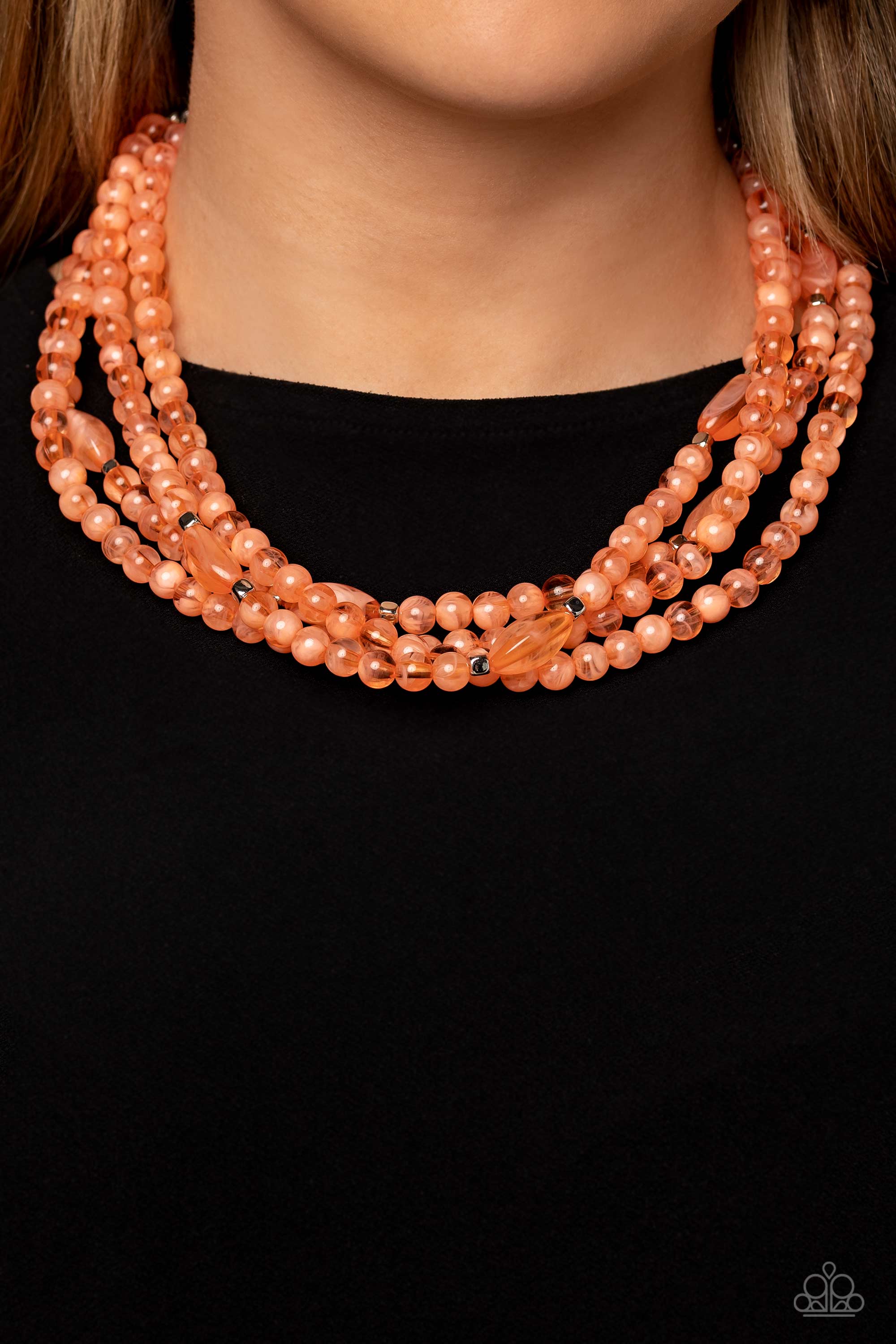 LAYERED LASS ORANGE-NECKLACE