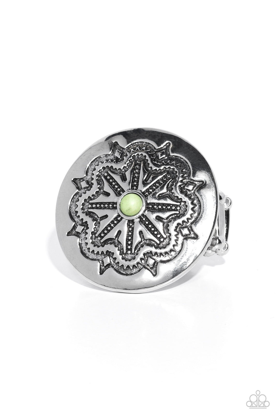 CARVED COACHELLA GREEN-RING