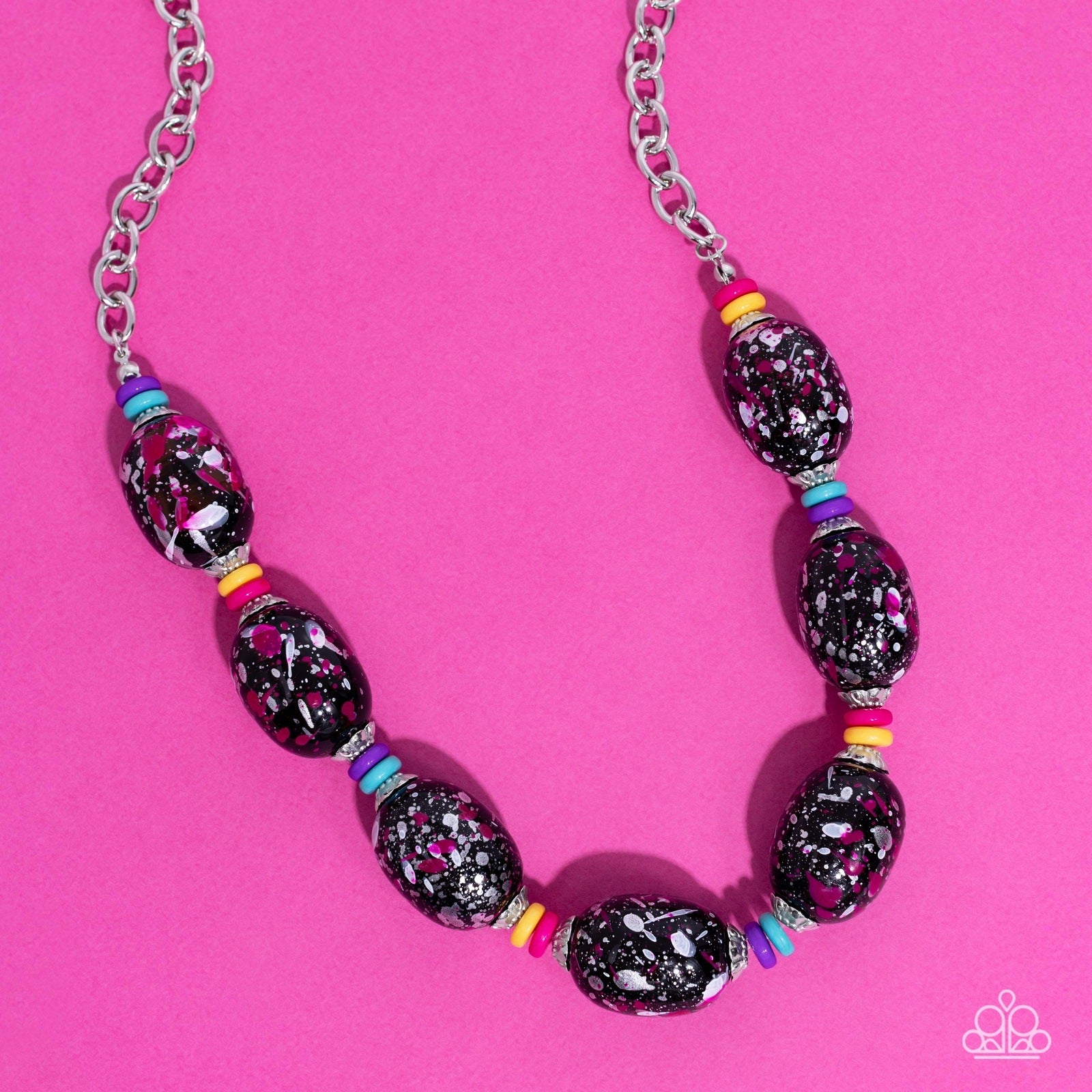 NO LAUGHING SPLATTER PINK-NECKLACE