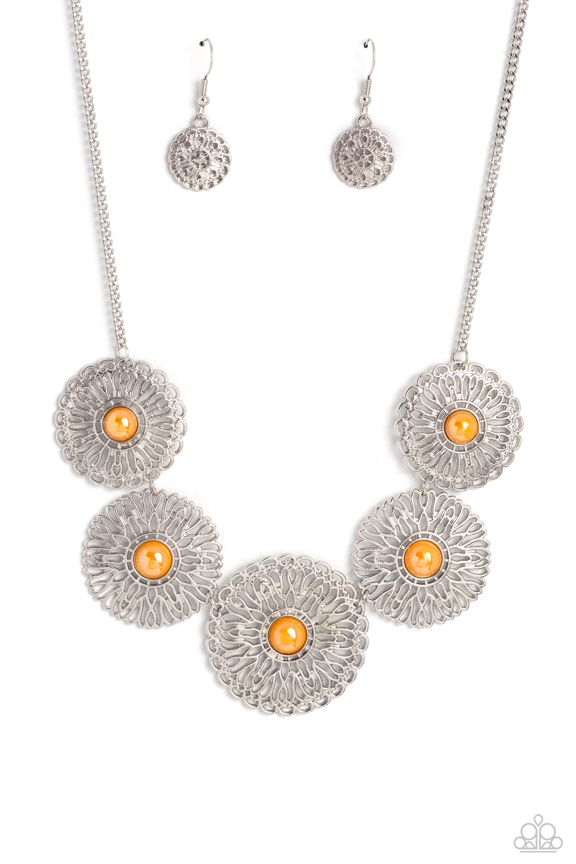 CHRYSANTHEMUM CRAZE ORANGE-NECKLACE