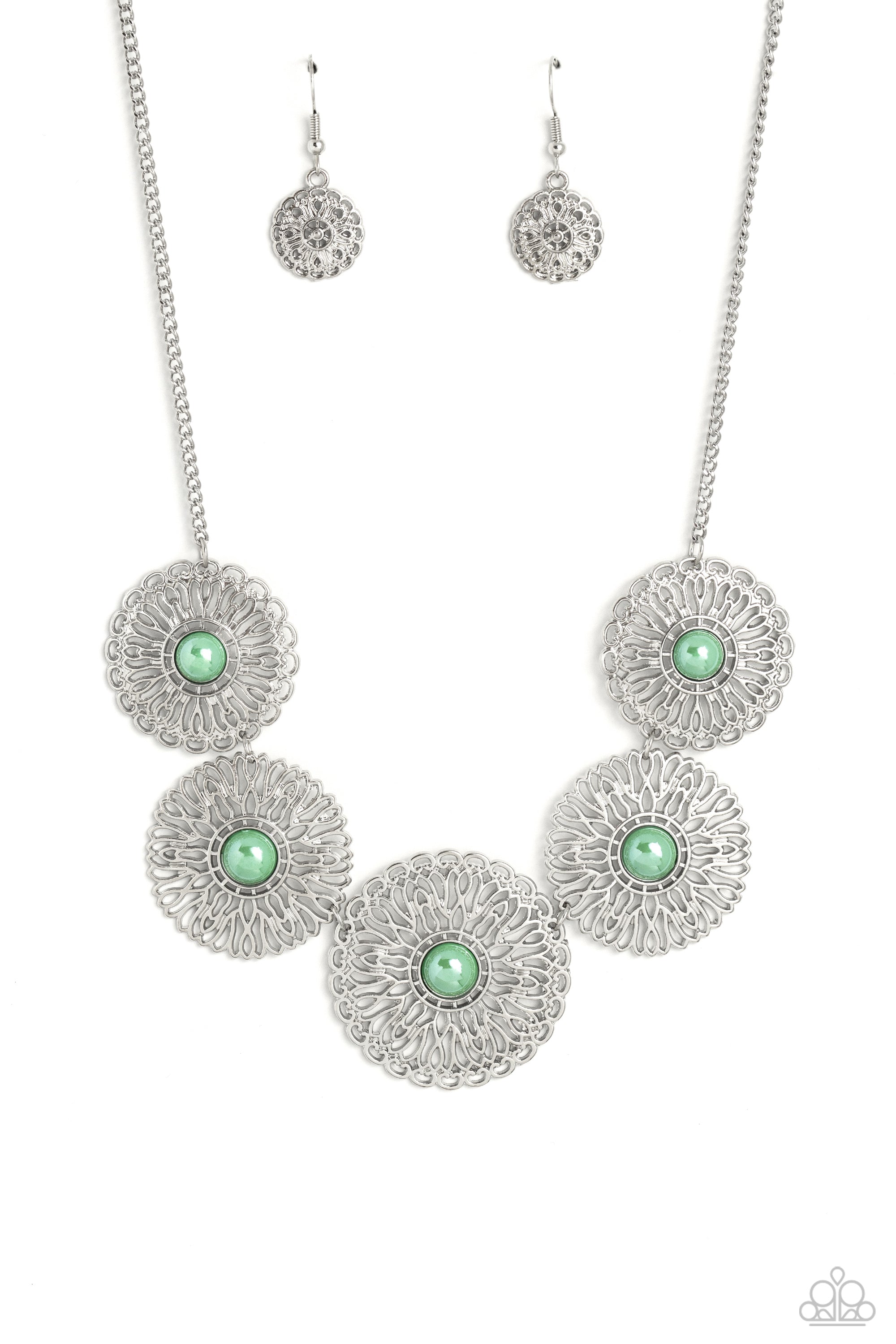 CHRYSANTHEMUM CRAZE GREEN-NECKLACE