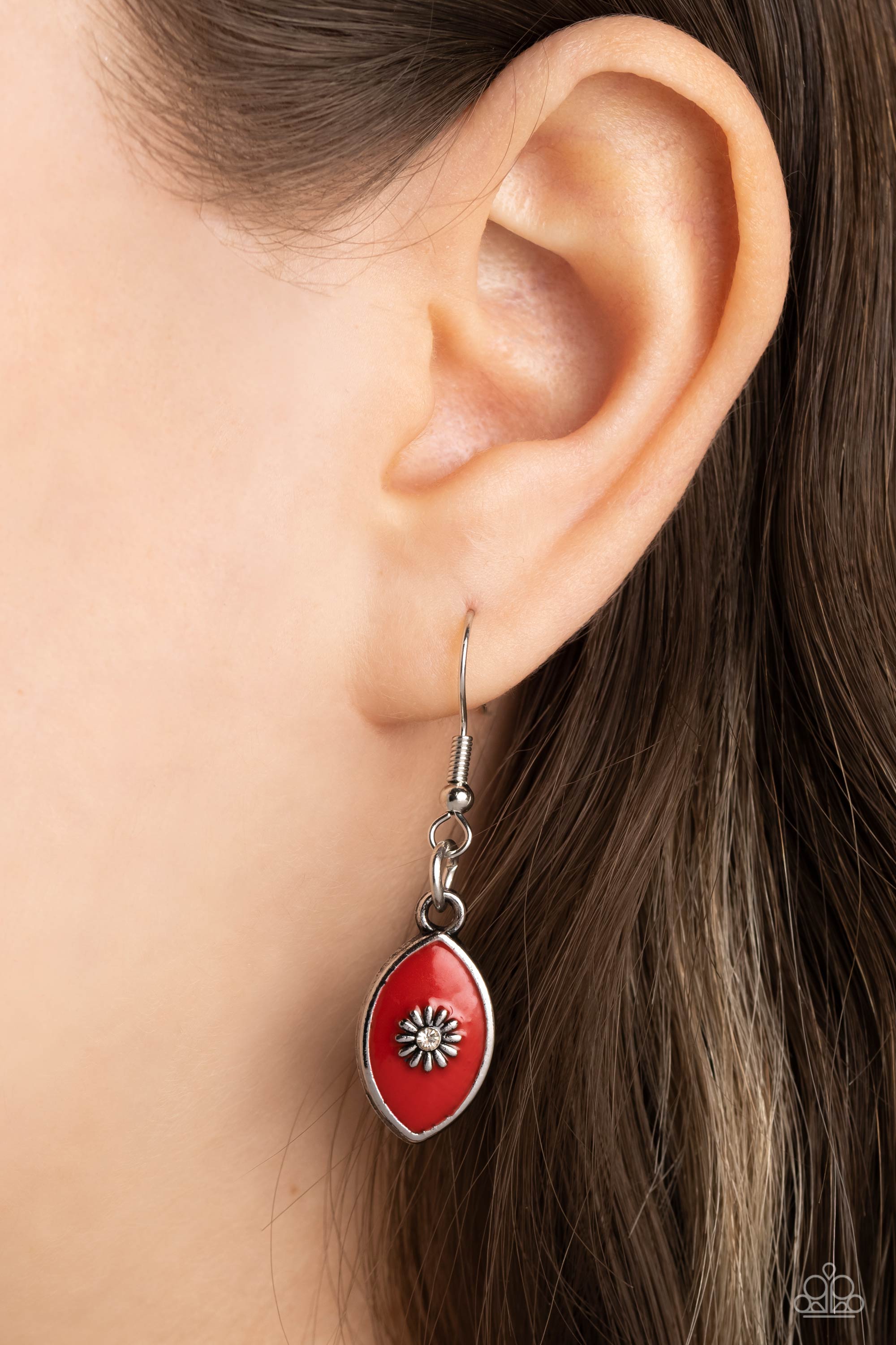 PRESSED FLOWERS RED-NECKLACE