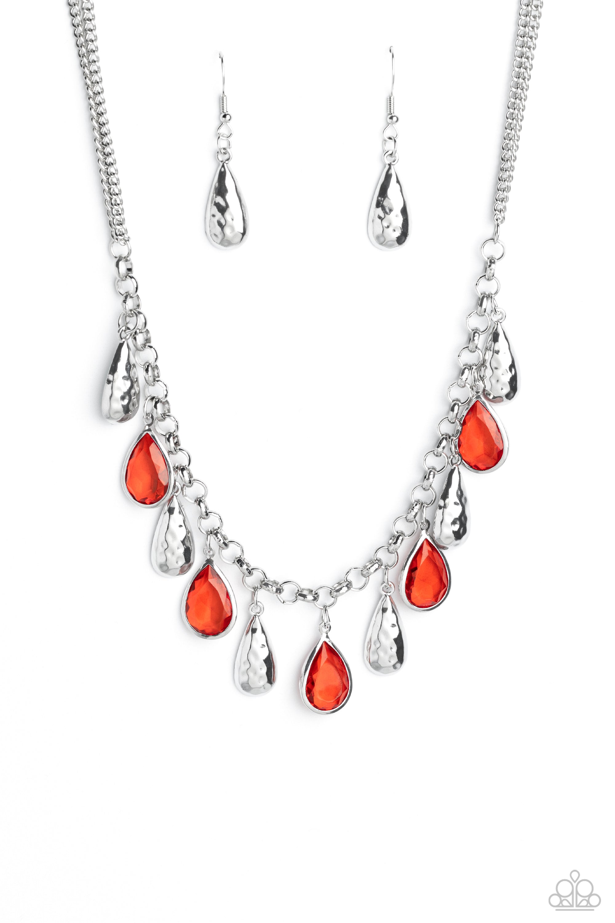 TEARDROP TIMBRE RED-NECKLACE