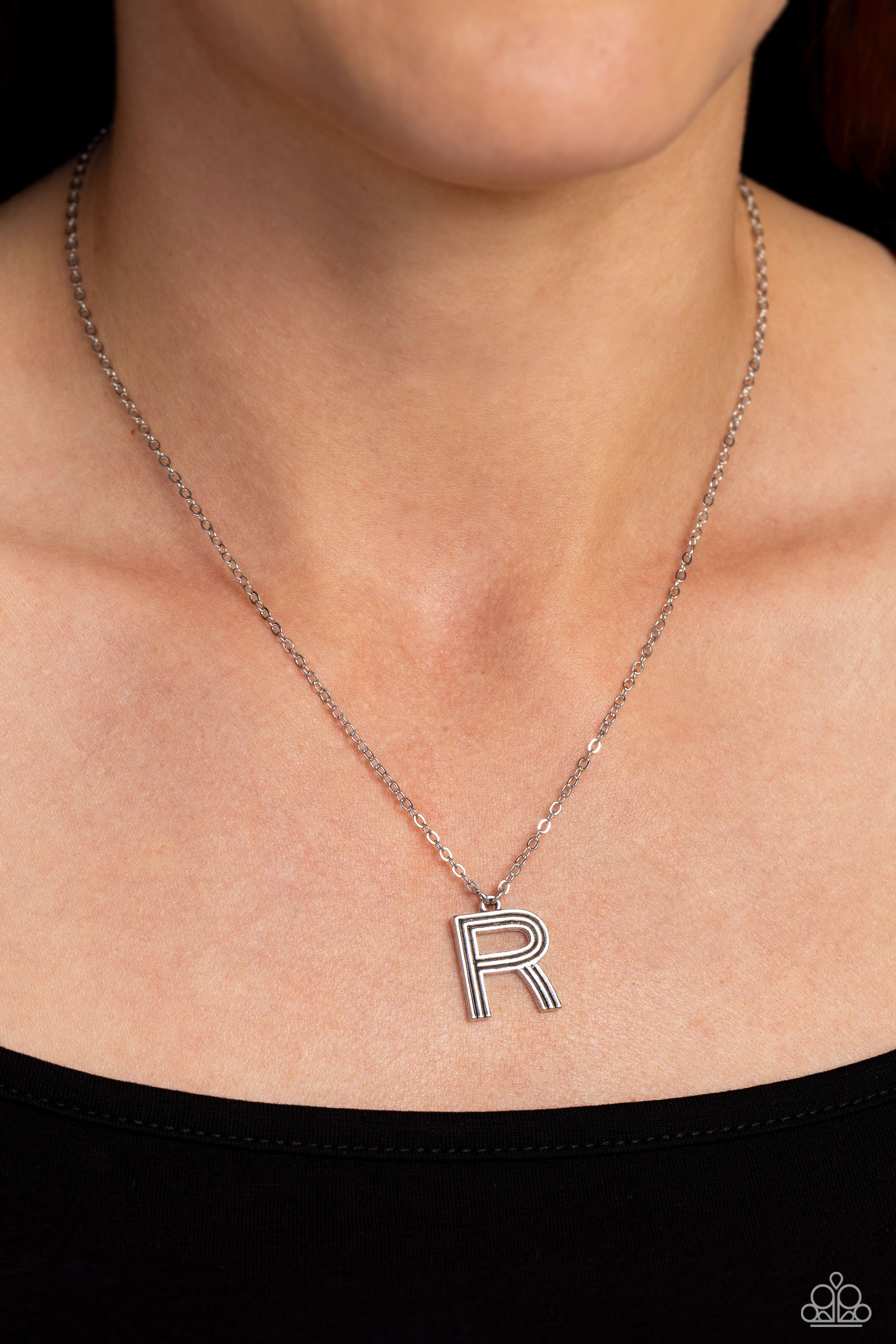 LEAVE YOUR INITIALS R SILVER-NECKLACE