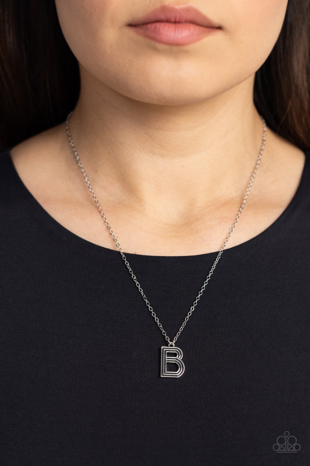 LEAVE YOUR INITIALS B SILVER-NECKLACE