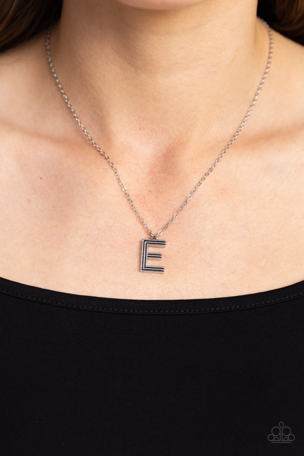 LEAVE YOUR INITIALS E SILVER-NECKLACE