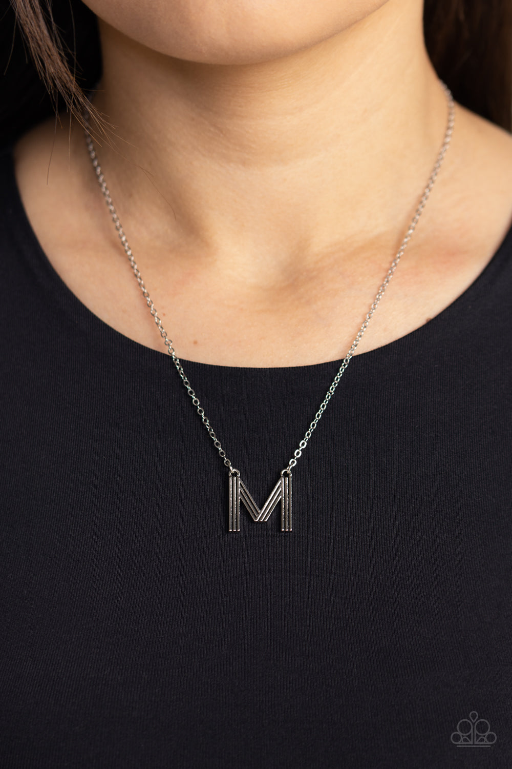 LEAVE YOUR INITIALS M SILVER-NECKLACE