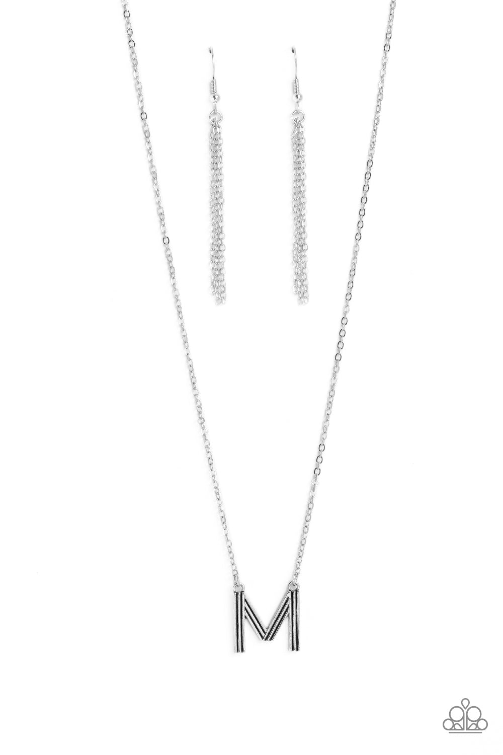 LEAVE YOUR INITIALS M SILVER-NECKLACE