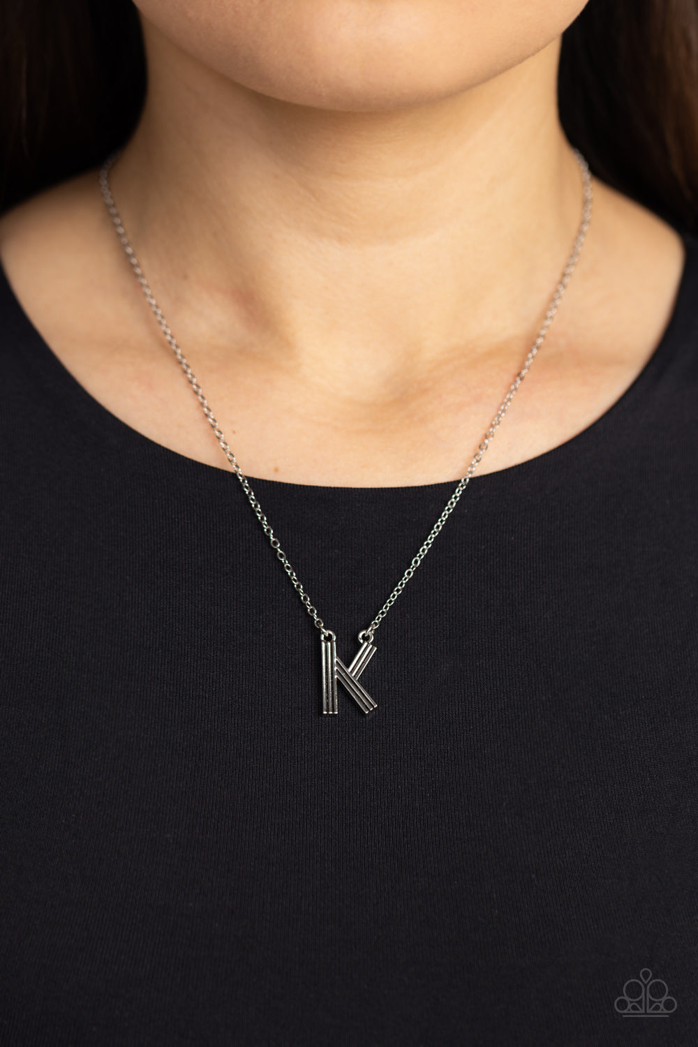 LEAVE YOUR INITIALS K SILVER-NECKLACE