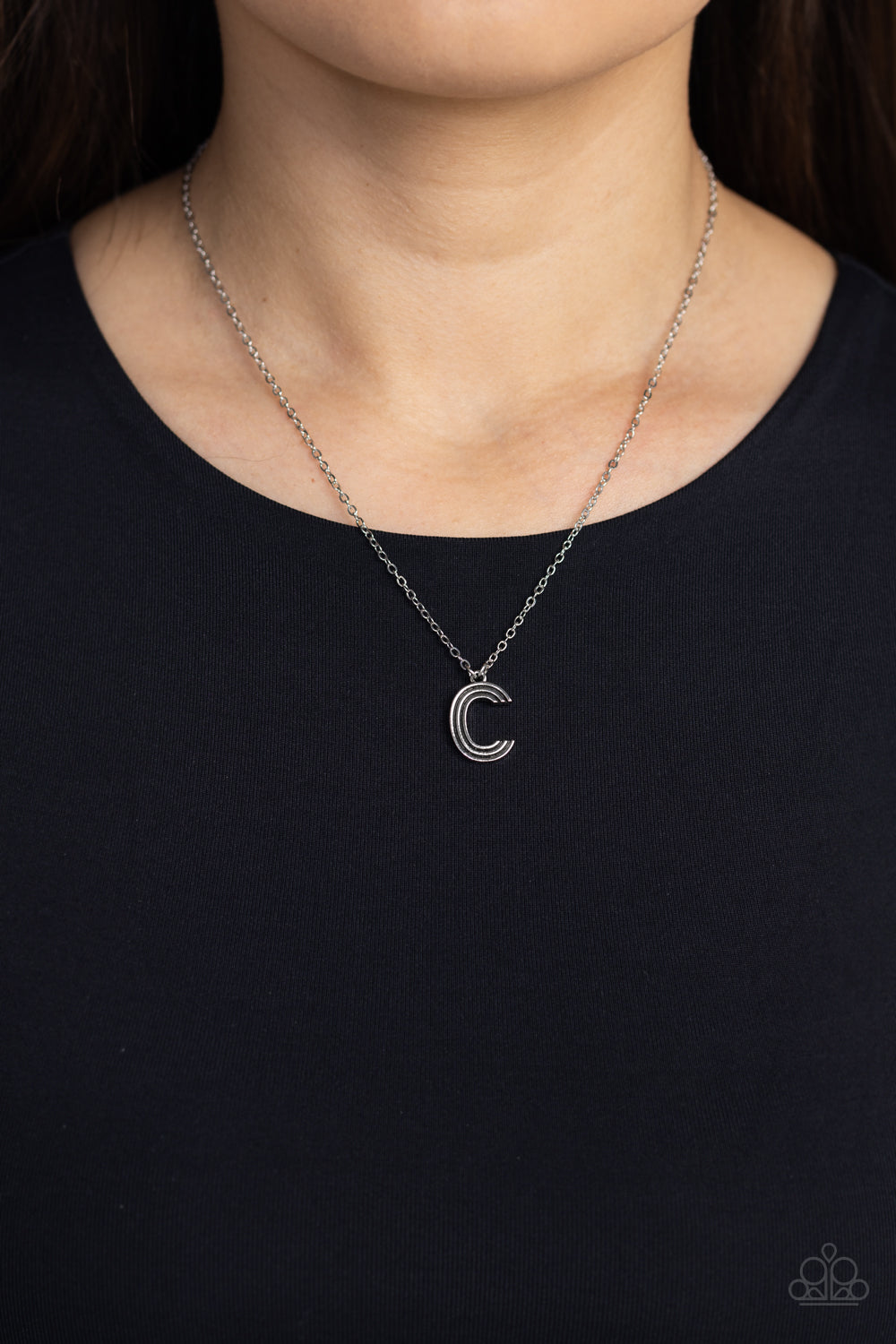 LEAVE YOUR INITIALS C SILVER-NECKLACE