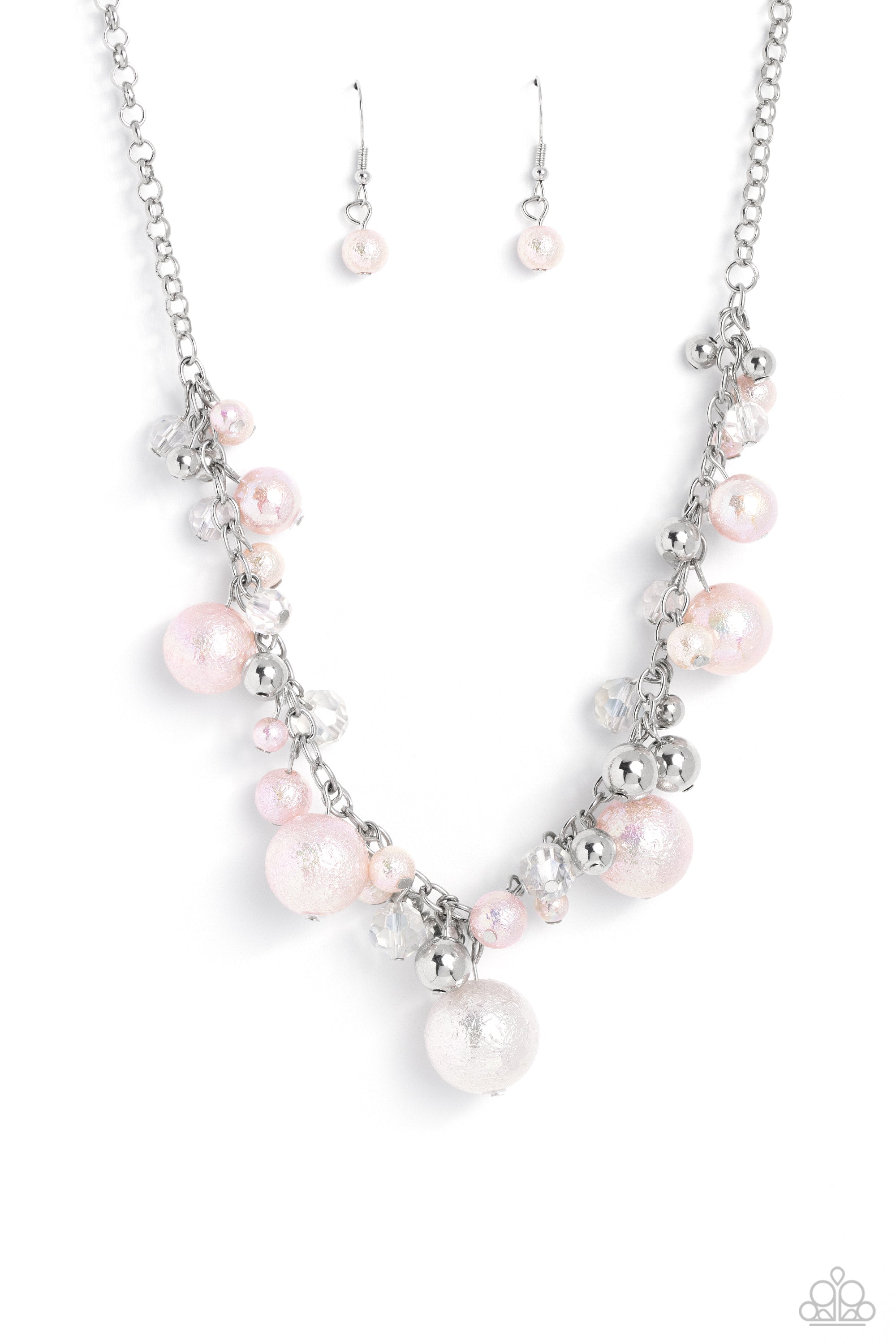 SCRATCHED SHIMMER PINK-NECKLACE