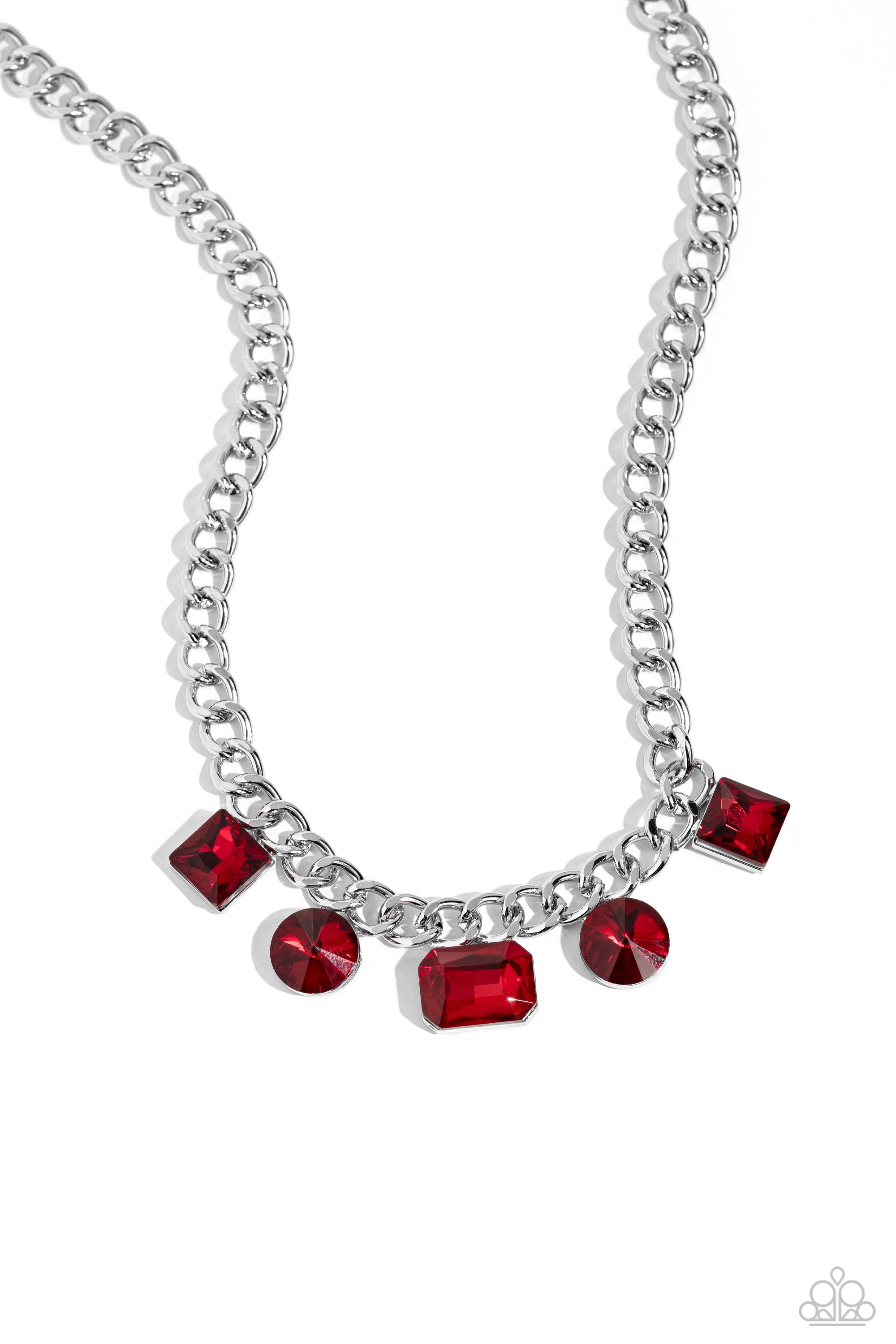 ALTERNATING AUDACITY RED-NECKLACE