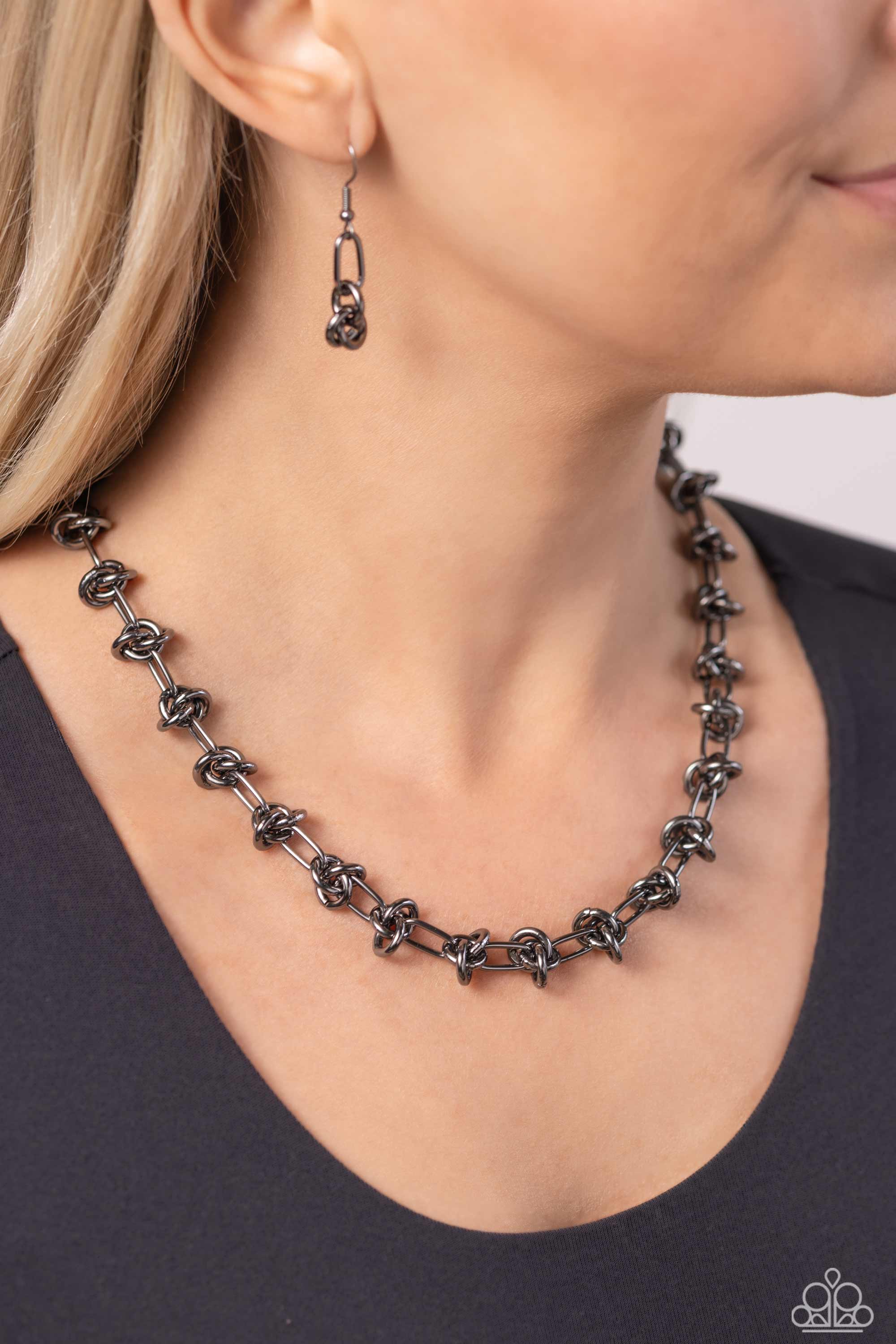 KNOTTED KICKOFF BLACK-NECKLACE