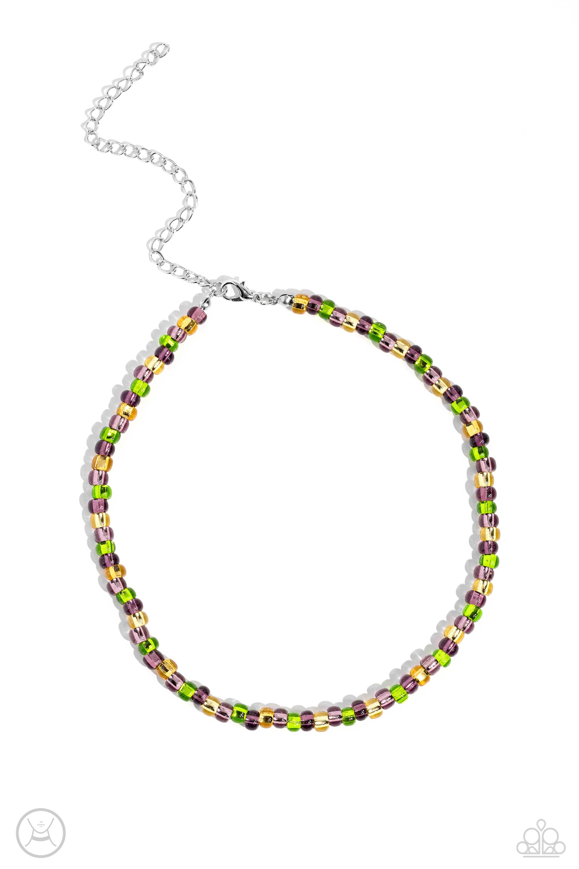 COLORFULLY GLASSY PURPLE-NECKLACE