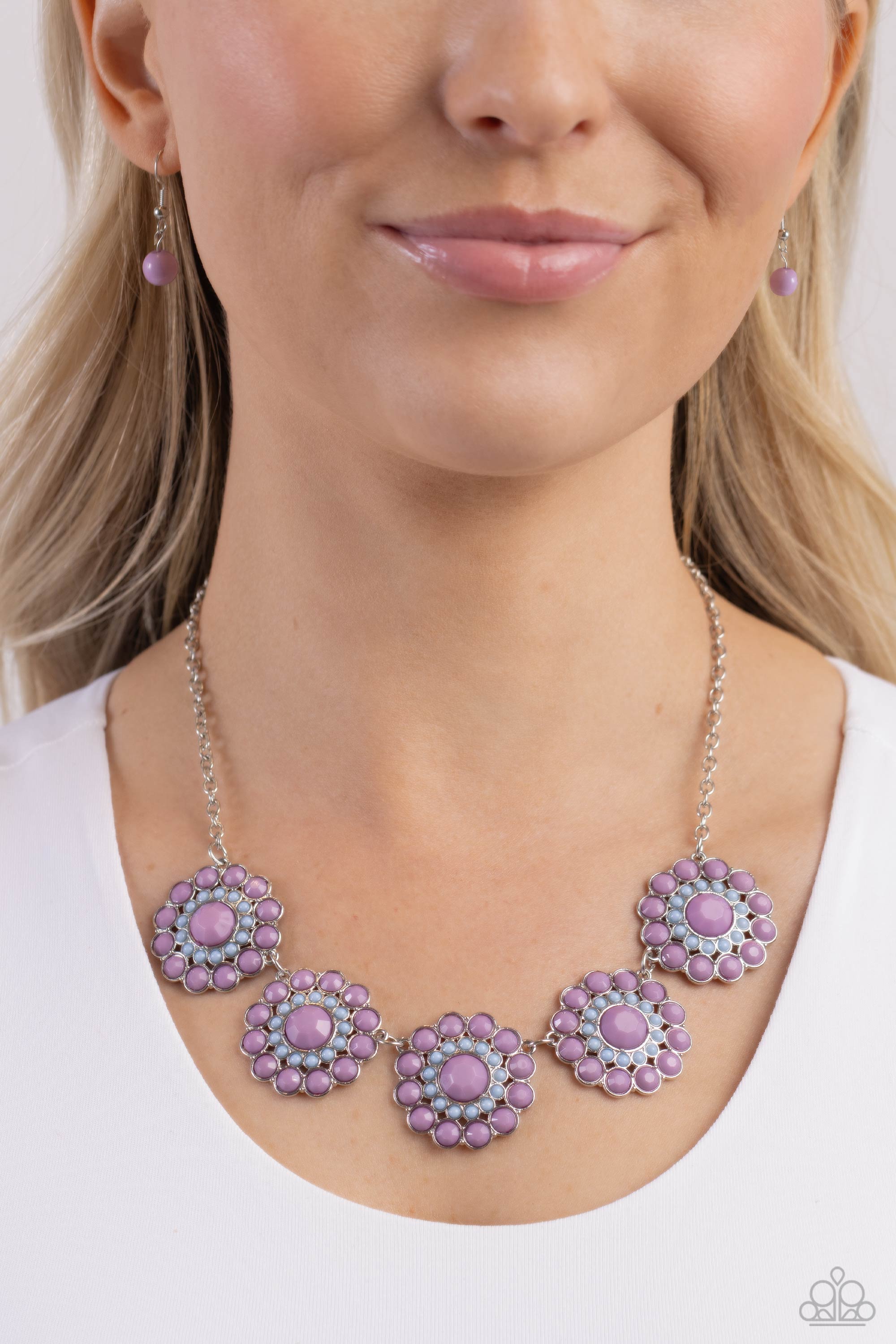 FLORAL FERVOR PURPLE-NECKLACE