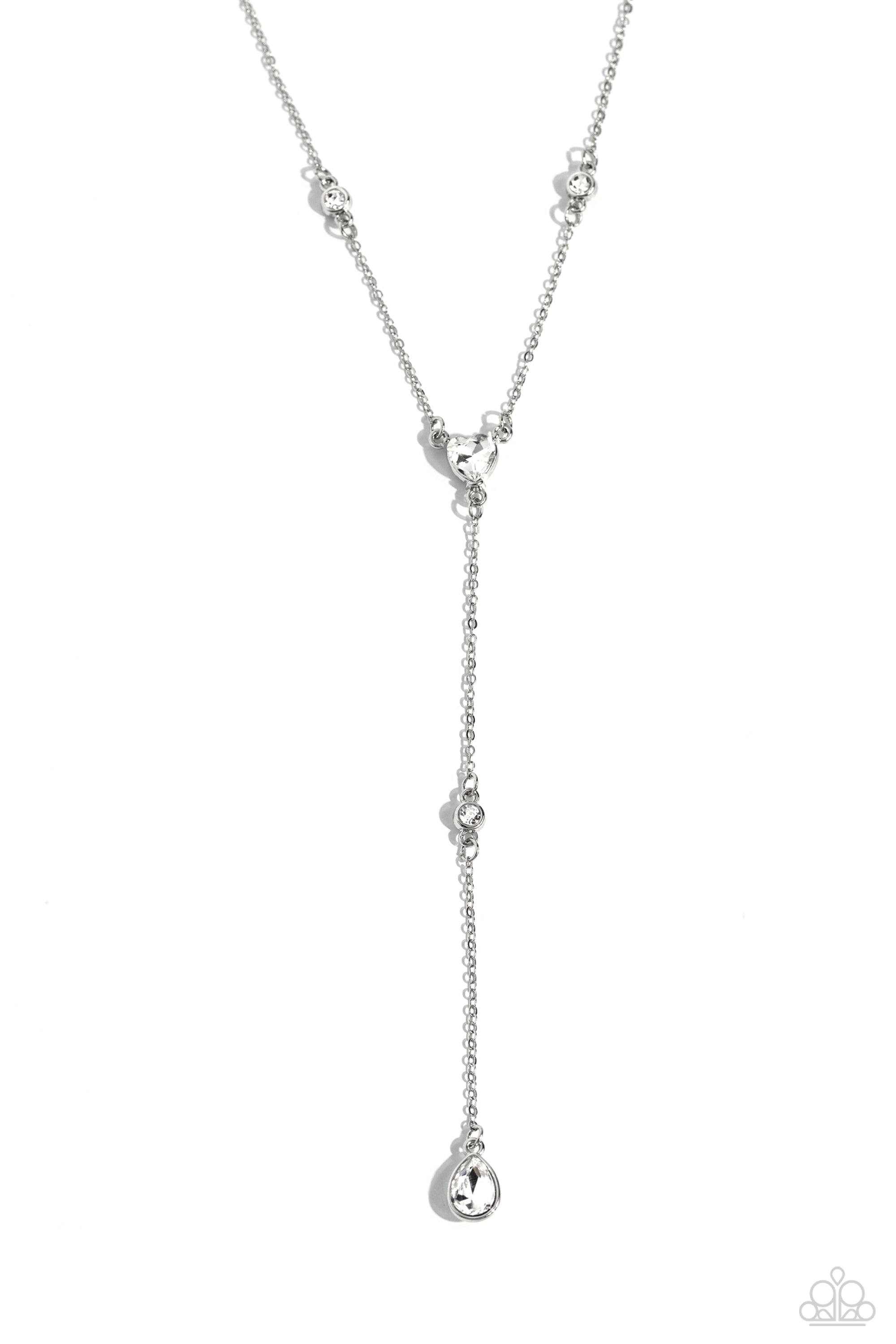 LAVISH LARIAT WHITE-NECKLACE