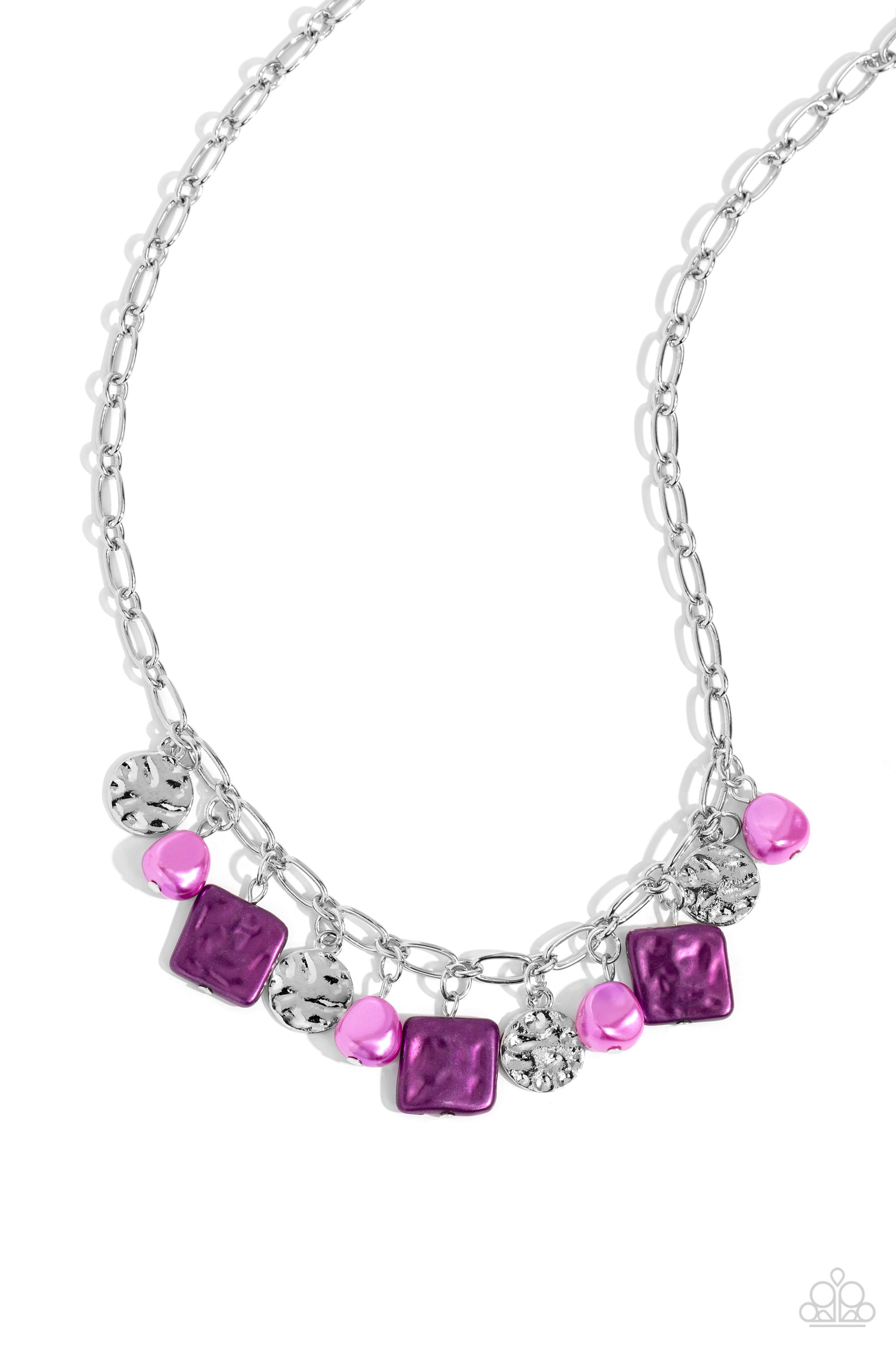 SOPHISTICATED SQUARED PURPLE-NECKLACE