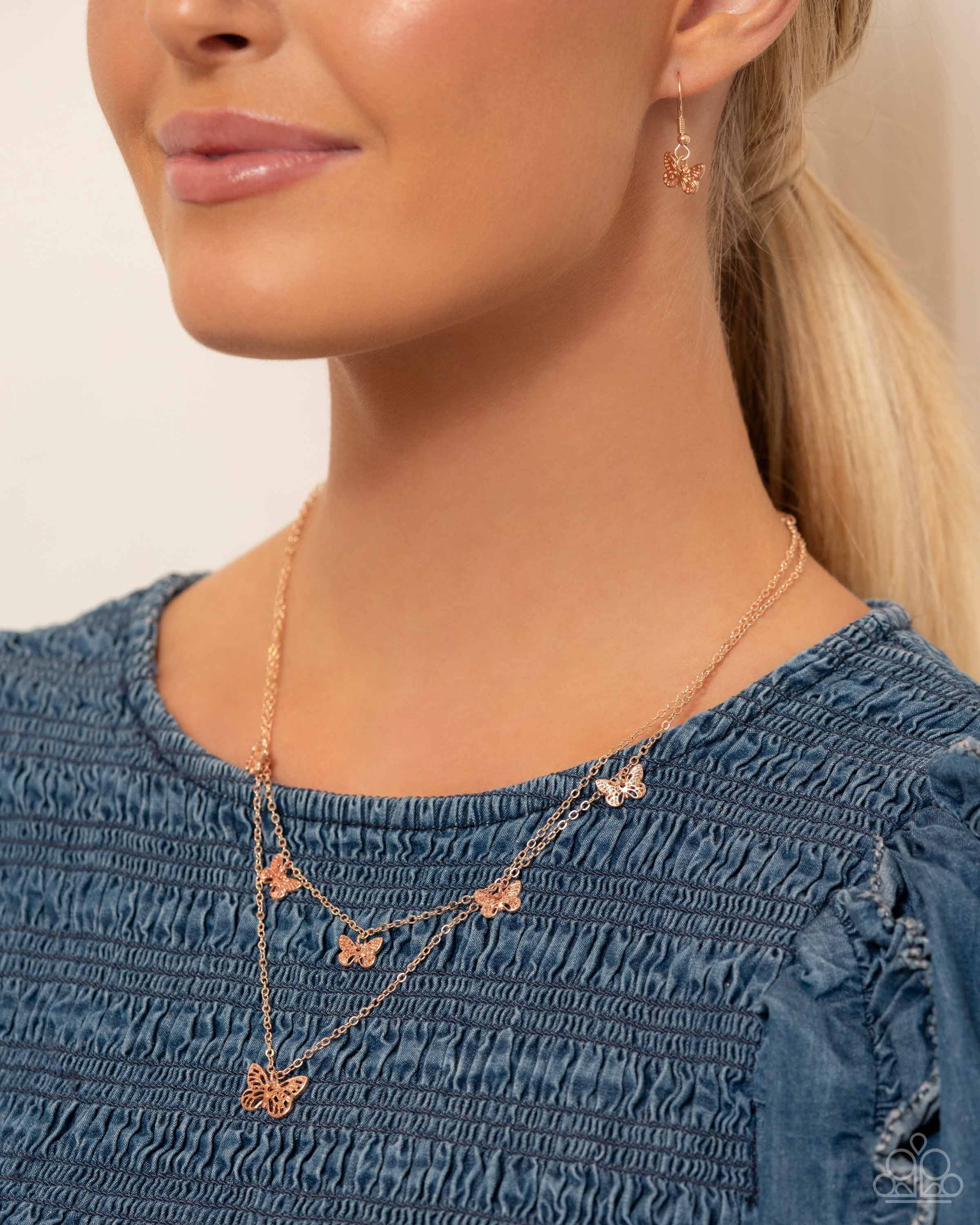 BUTTERFLY BEACON ROSE GOLD-NECKLACE