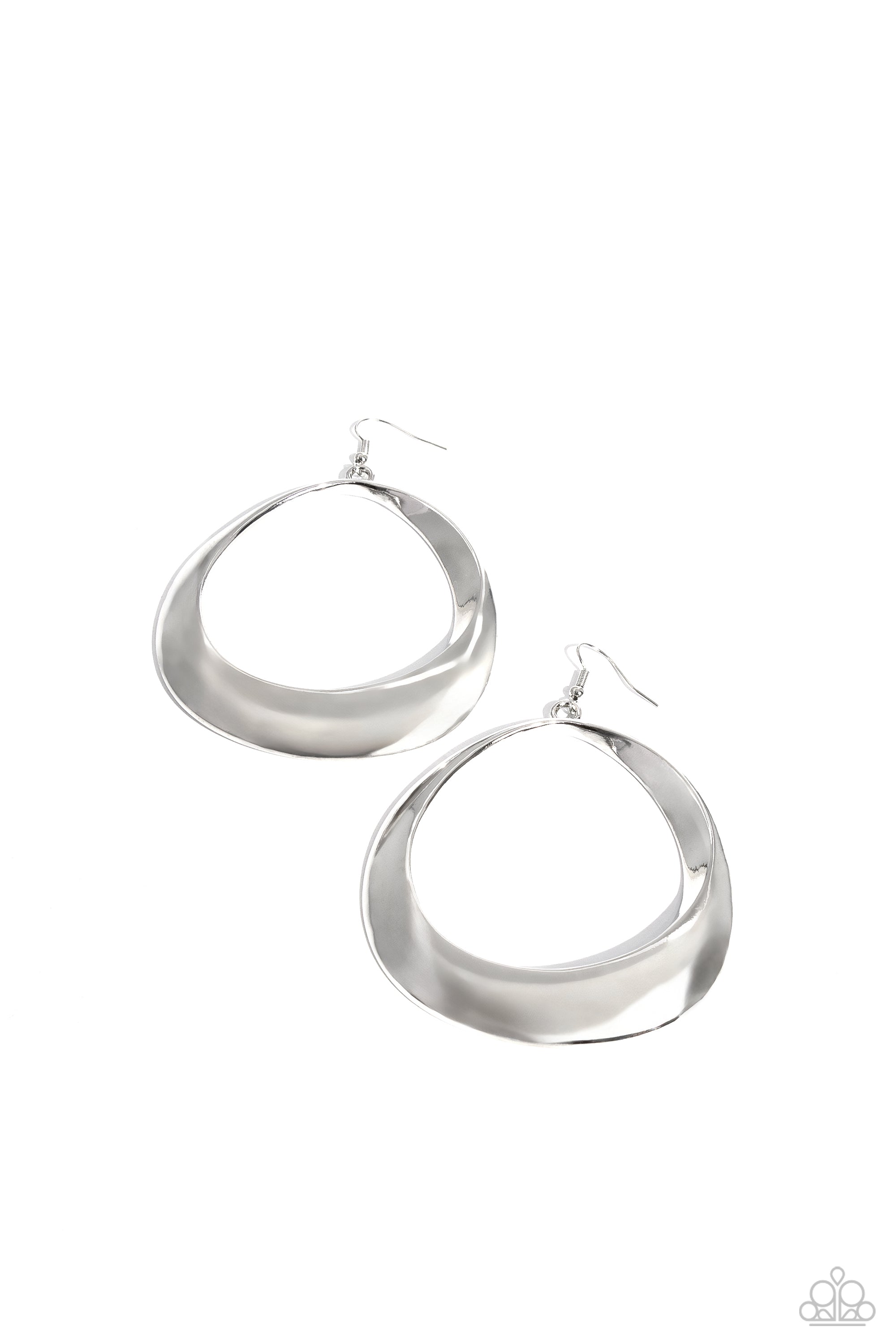 ASYMMETRICAL ACTION SILVER-EARRINGS