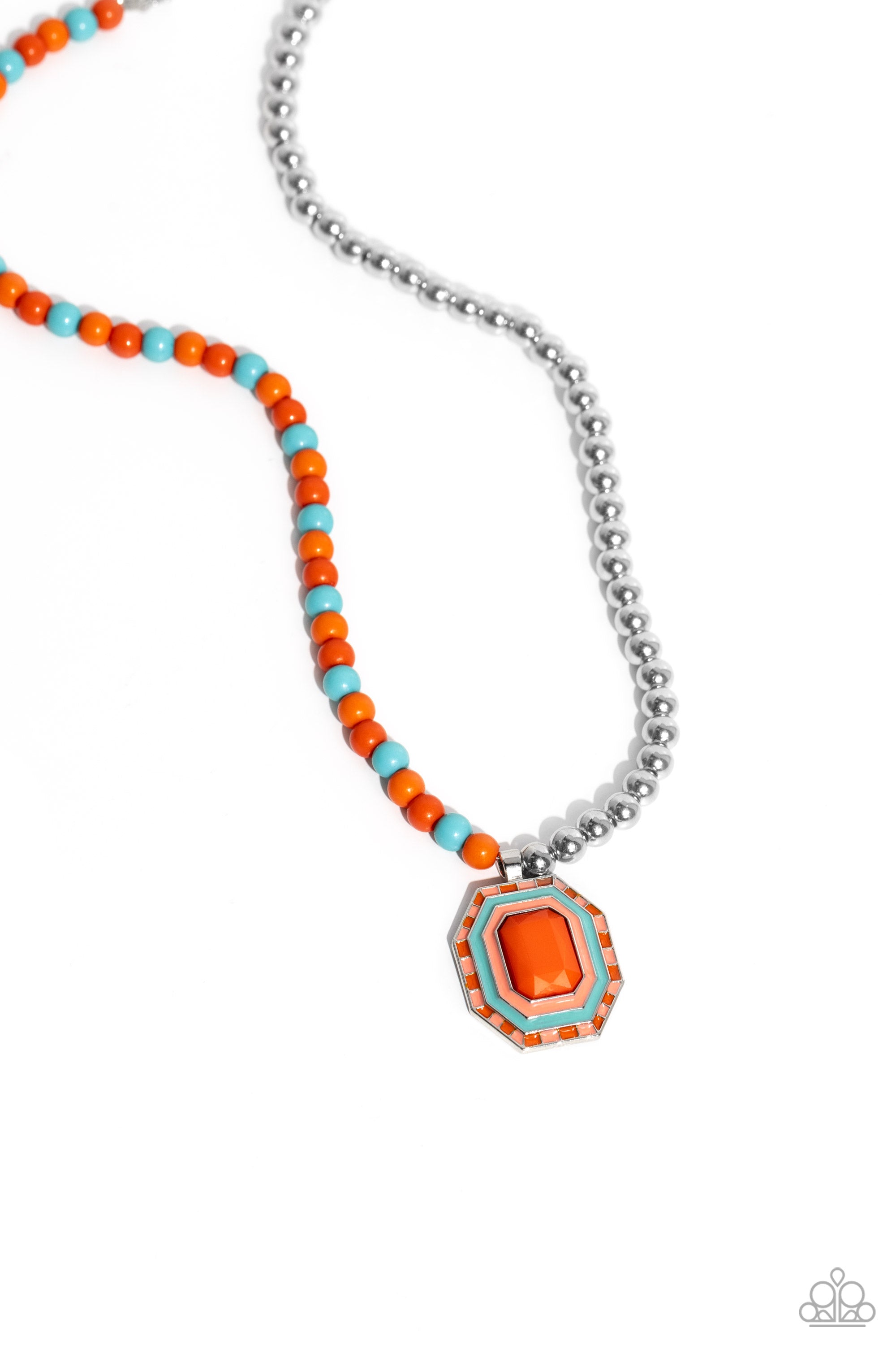 CONTRASTING CANDY ORANGE-NECKLACE