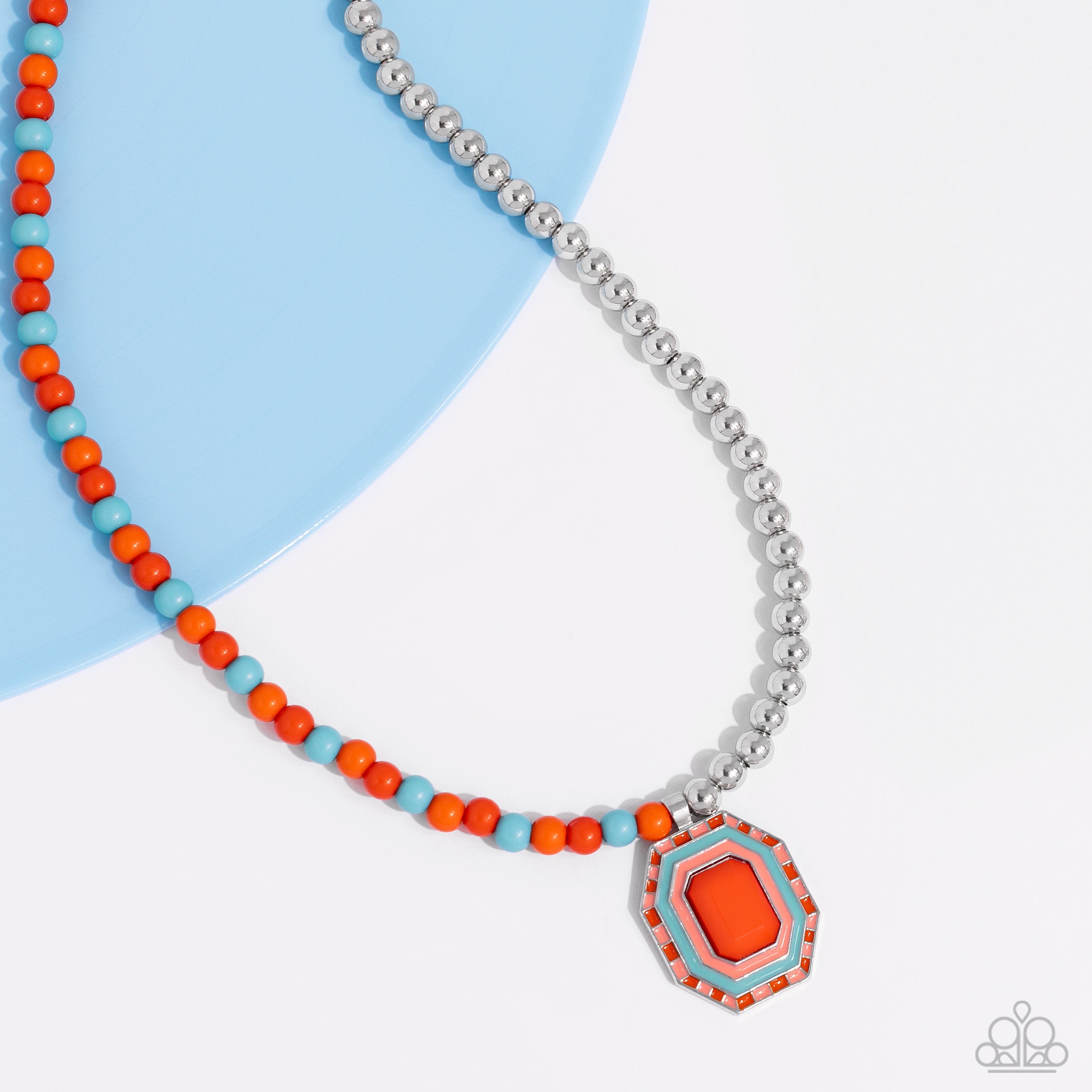 CONTRASTING CANDY ORANGE-NECKLACE