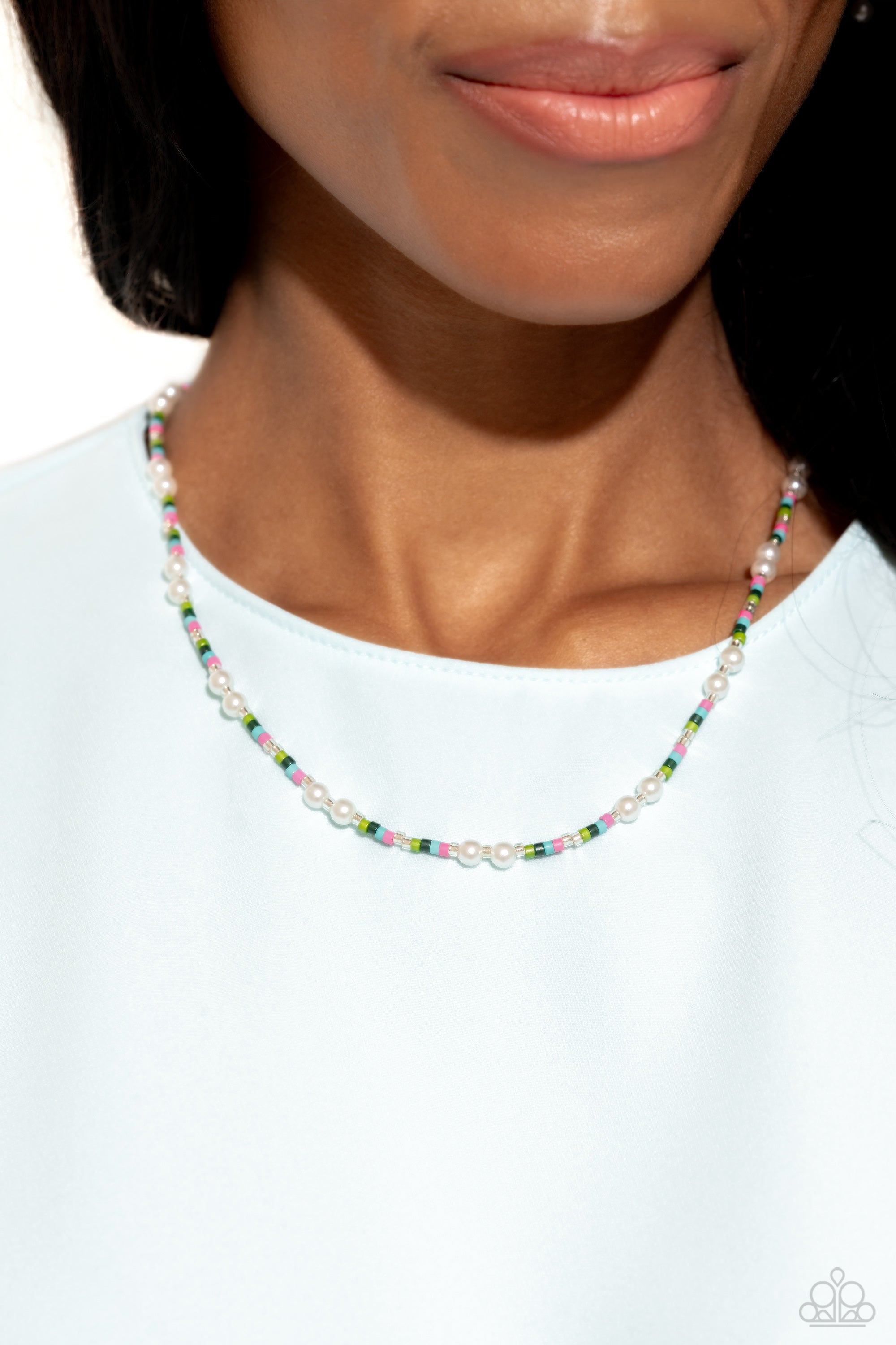 COLORBLOCK CHARM GREEN-NECKLACE