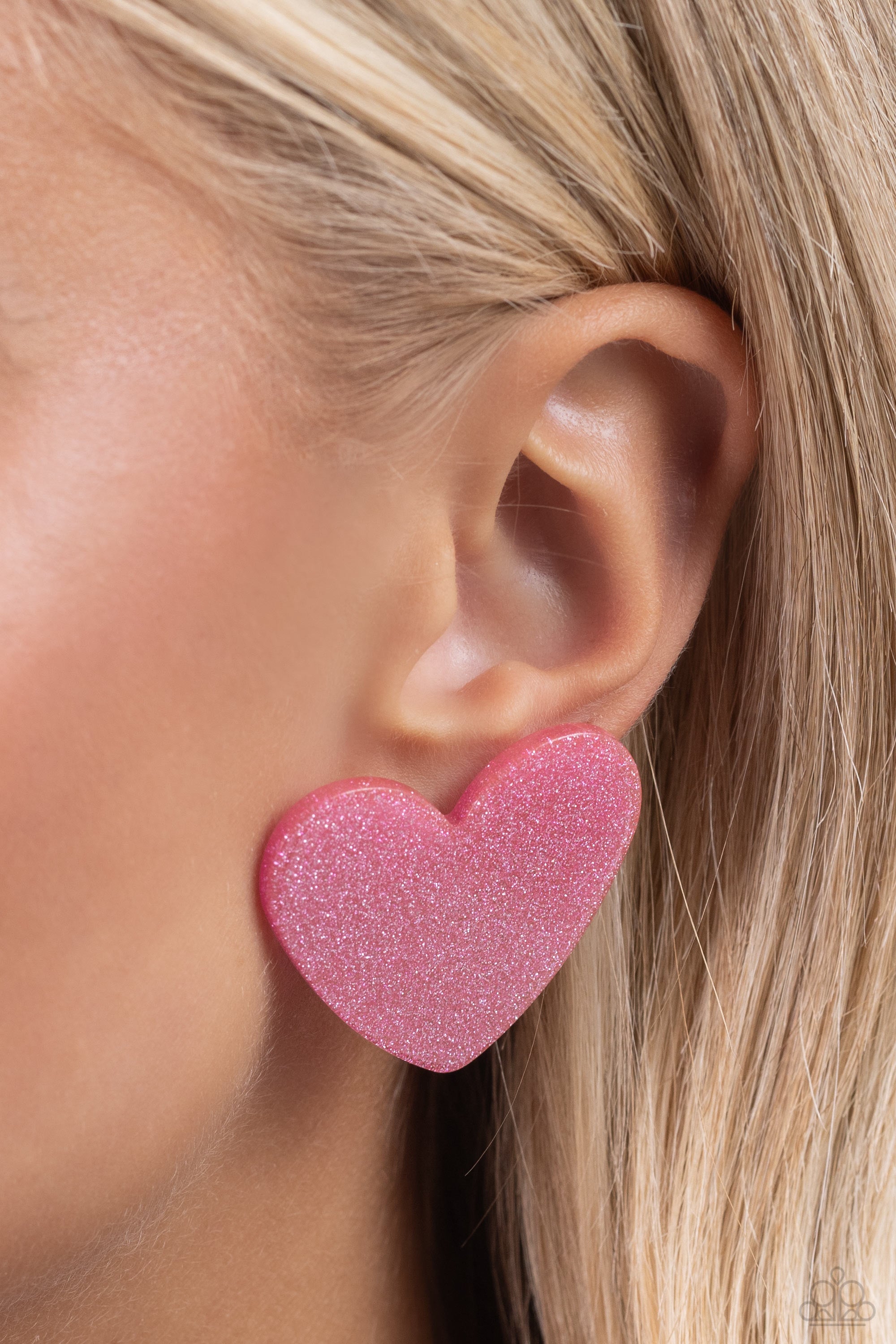 SPARKLY SWEETHEARTS PINK-EARRINGS