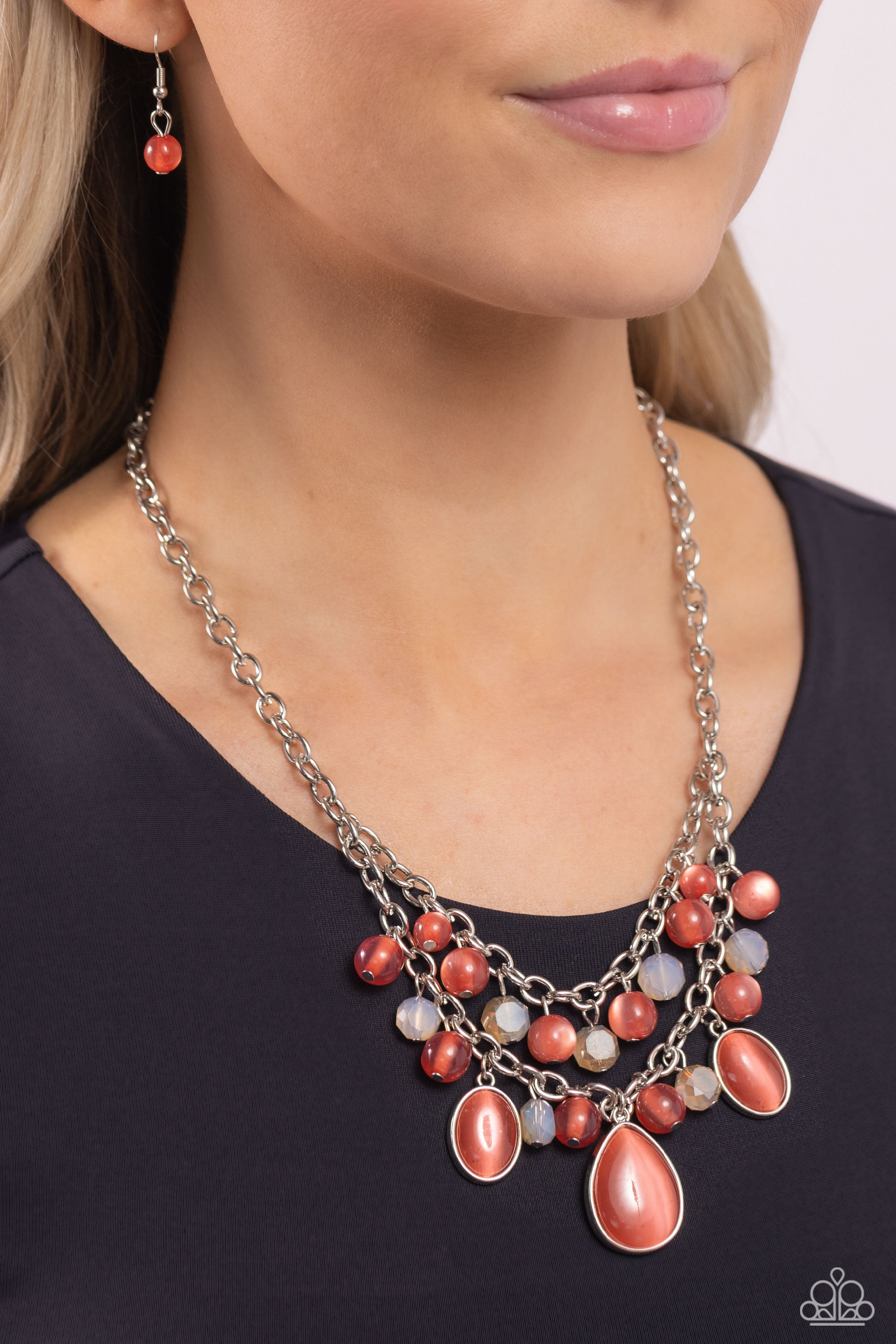 DEWY DISPOSITION ORANGE-NECKLACE