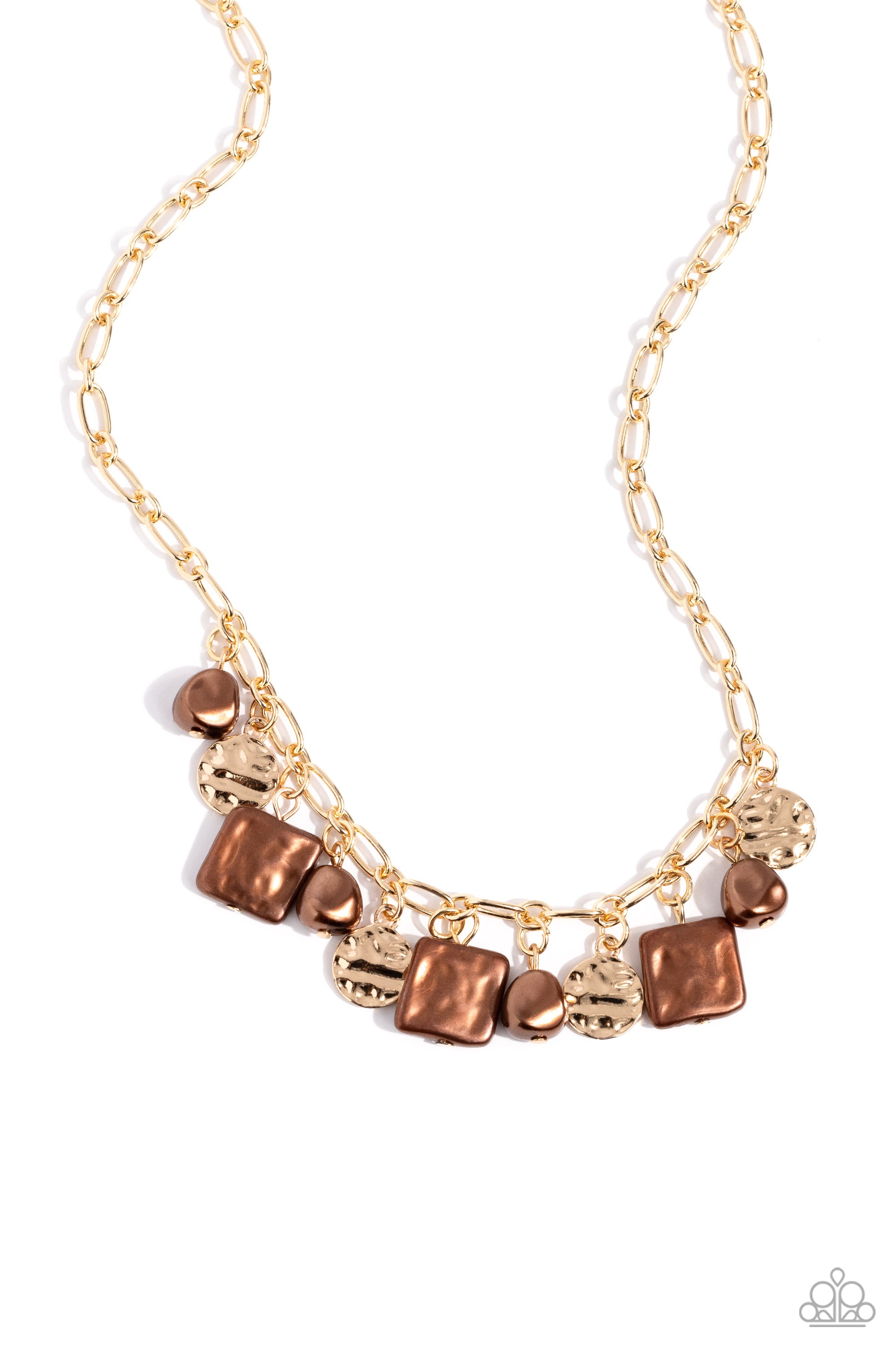 SOPHISTICATED SQUARED BROWN-NECKLACE