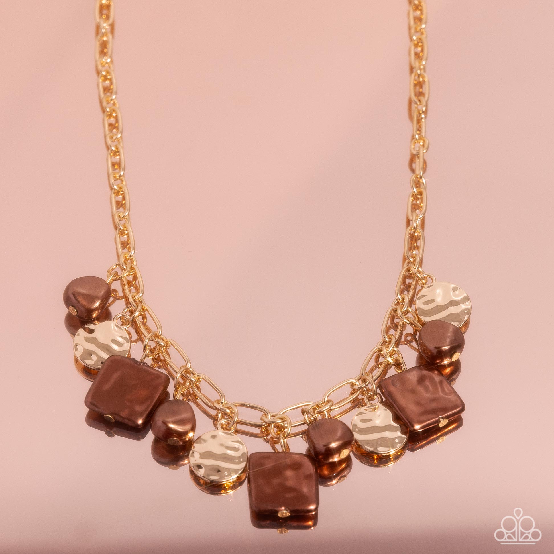 SOPHISTICATED SQUARED BROWN-NECKLACE