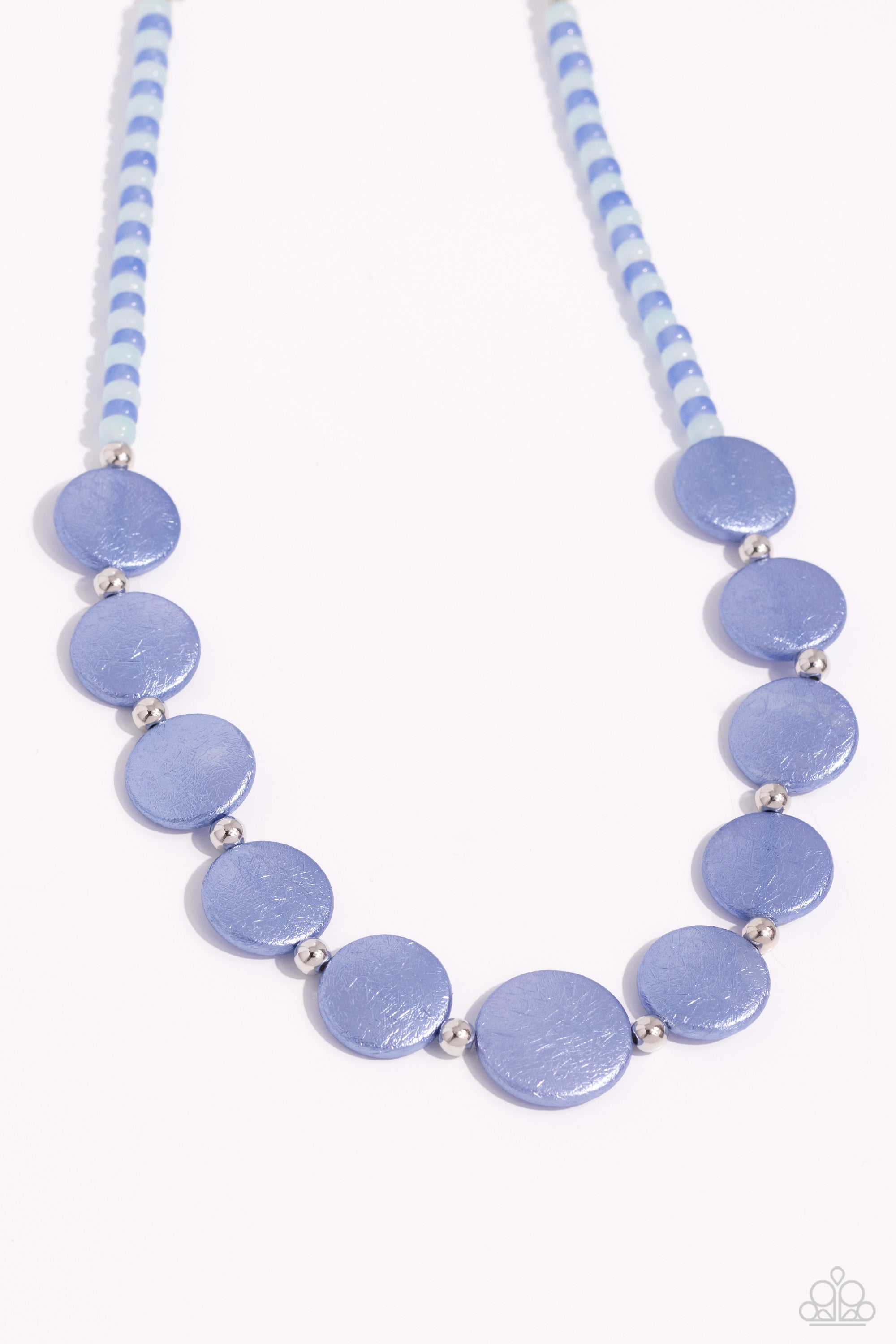 SCRATCHED SHOWTIME BLUE-NECKLACE