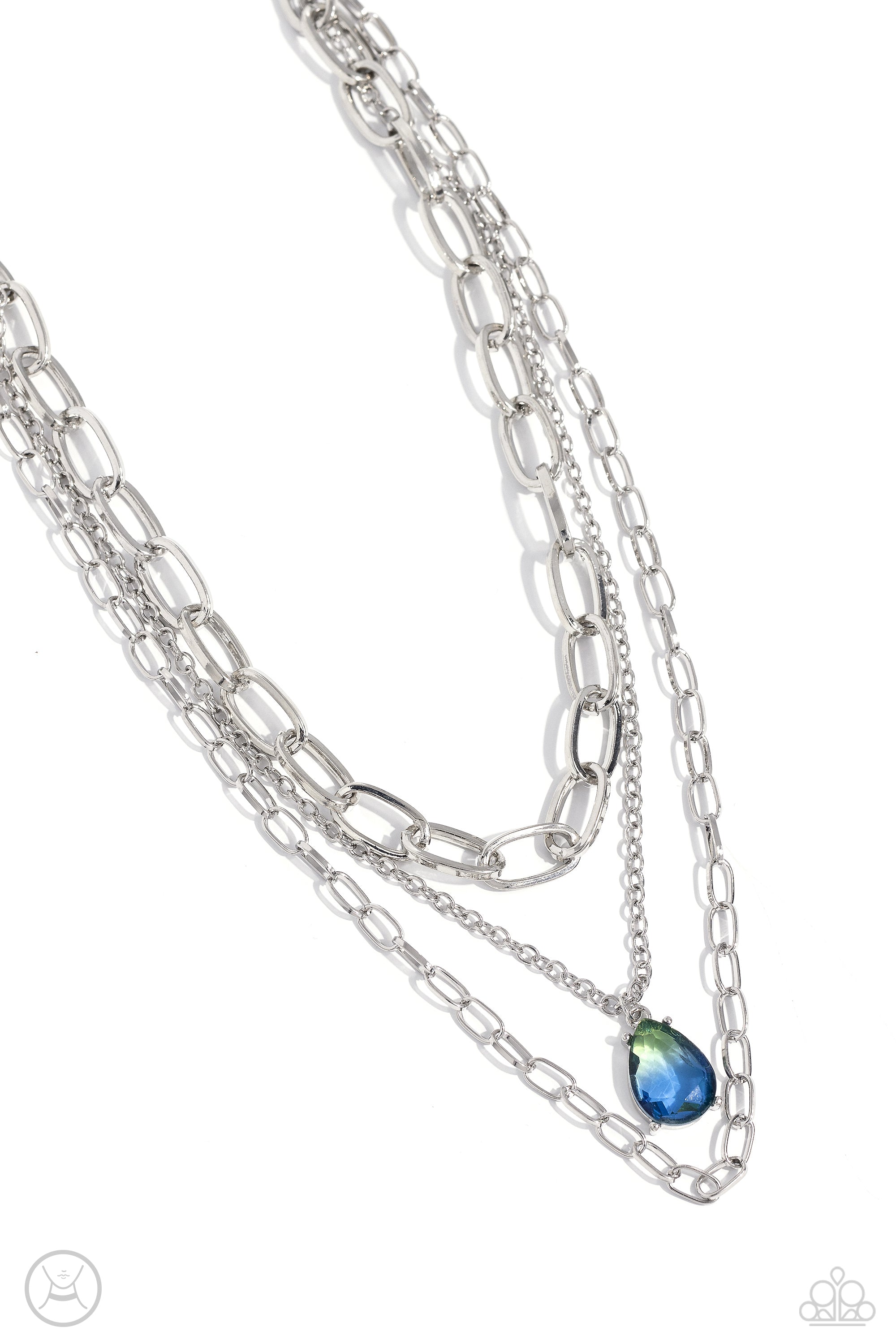 TEARDROP TIERS GREEN-NECKLACE