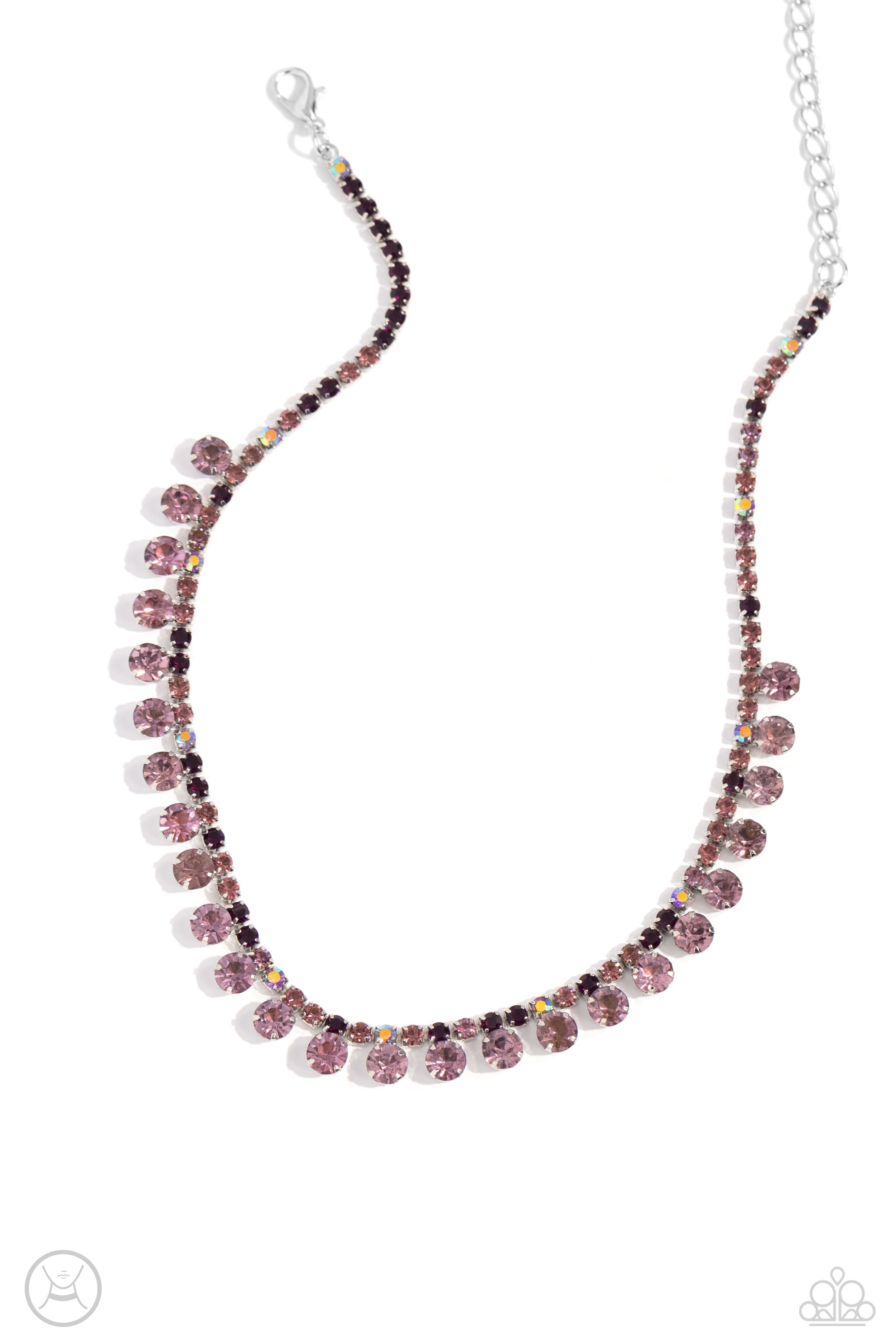 RITZY RHINESTONES PURPLE-NECKLACE