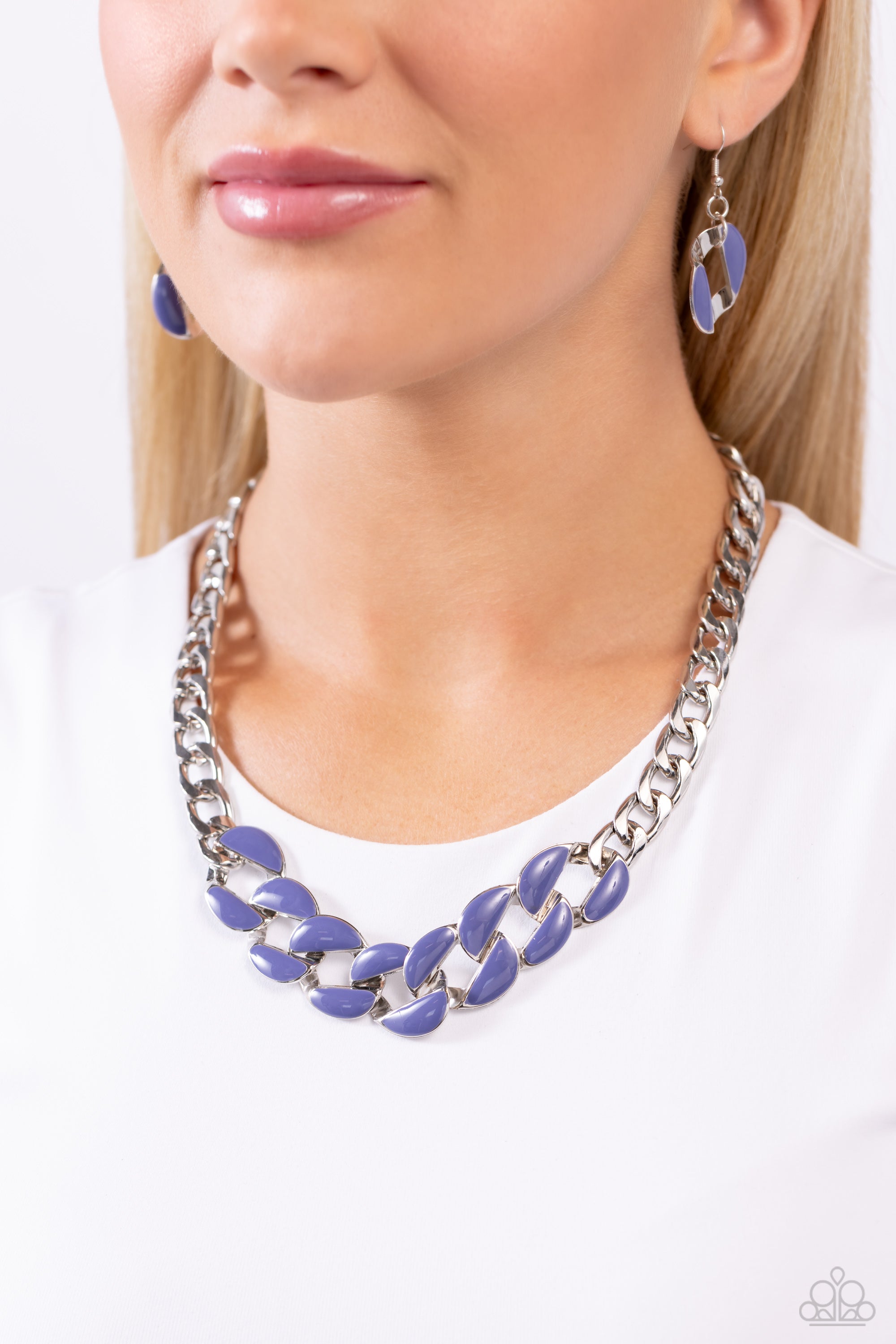 CURB CRAZE BLUE-NECKLACE