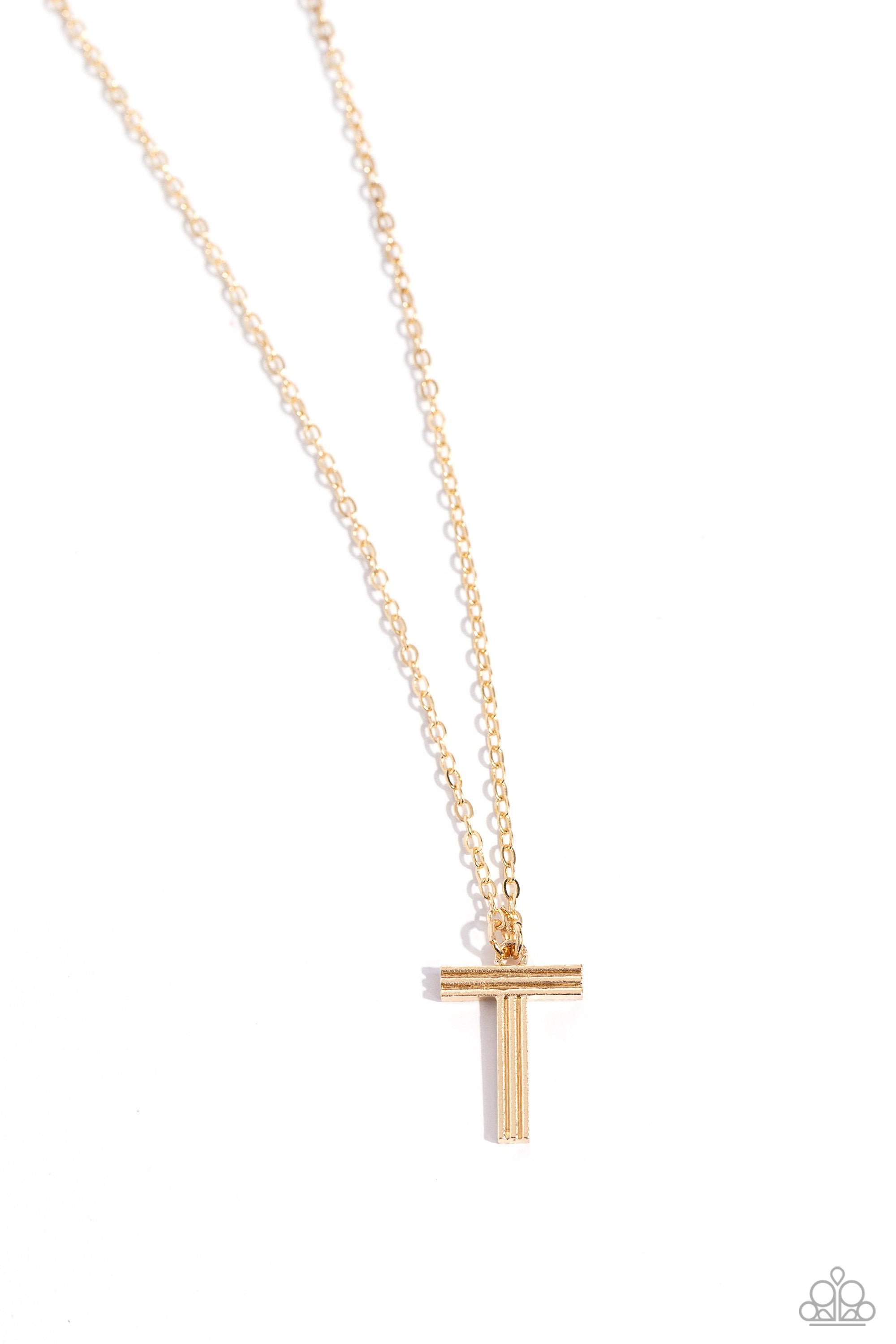 LEAVE YOUR INITIALS GOLD T-NECKLACE