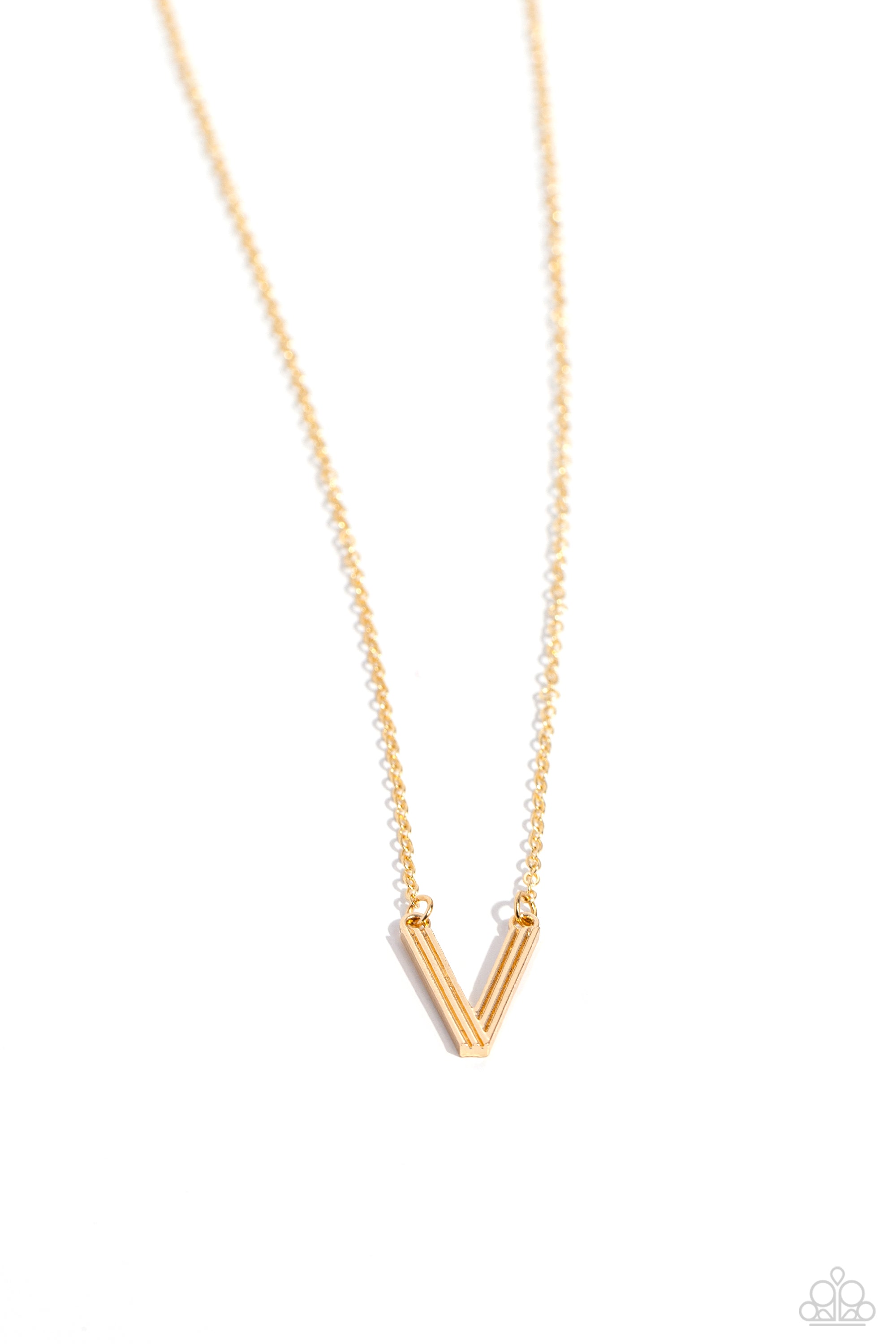 LEAVE YOUR INITIALS GOLD V-NECKLACE