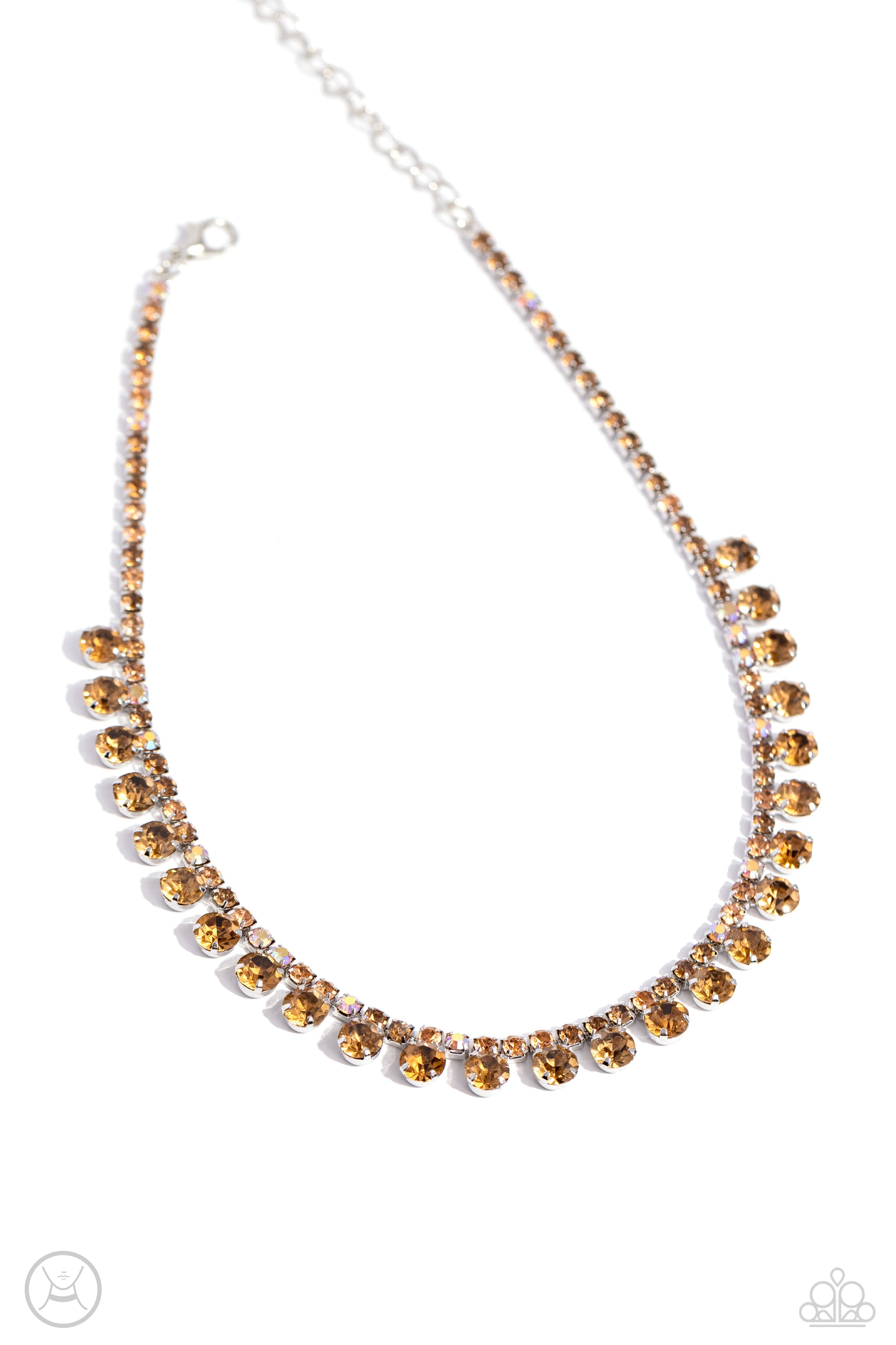 RITZY RHINESTONES BROWN-NECKLACE